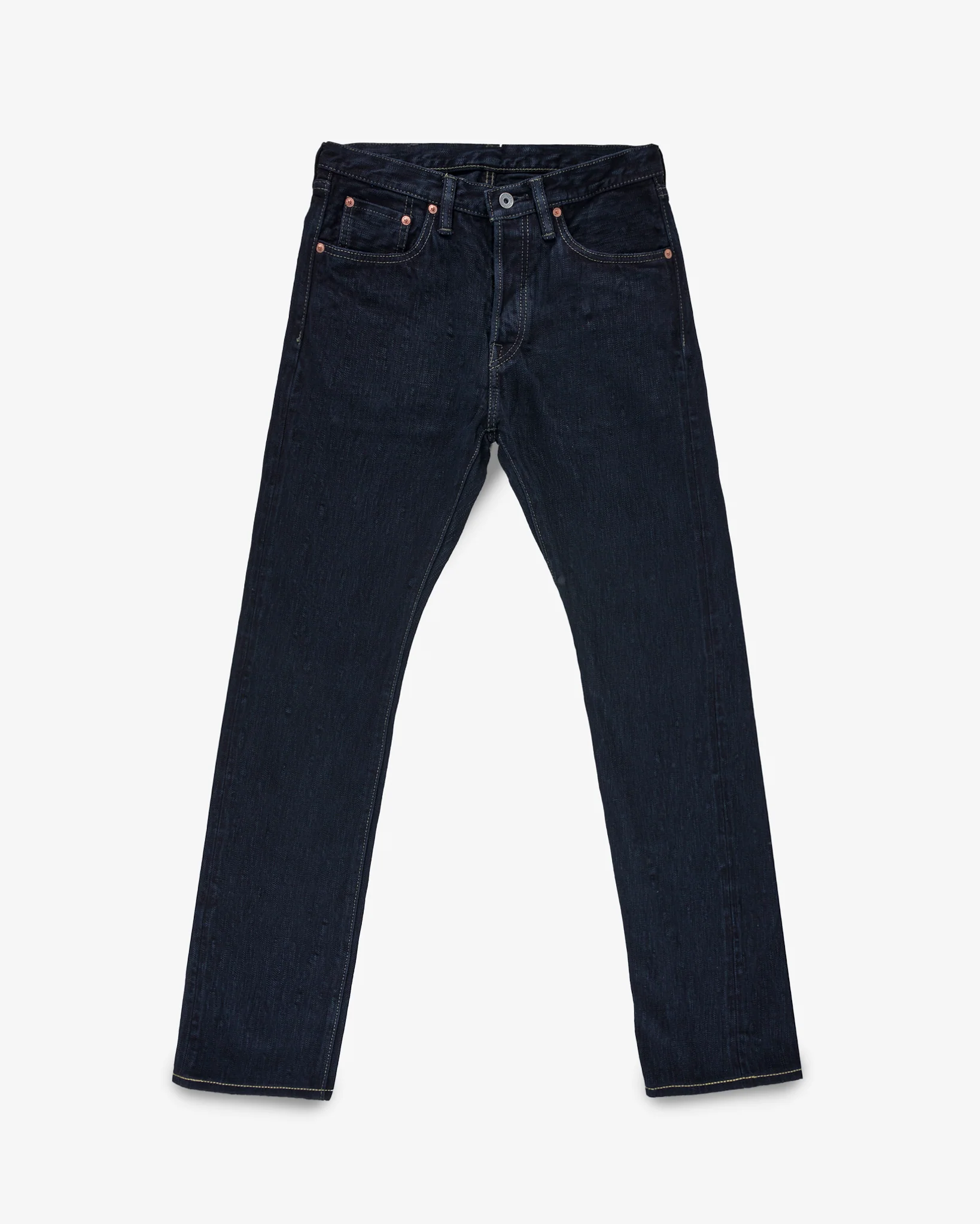 16oz Slubby Selvedge Denim Slim Cut Jeans - Indigo Overdyed Black