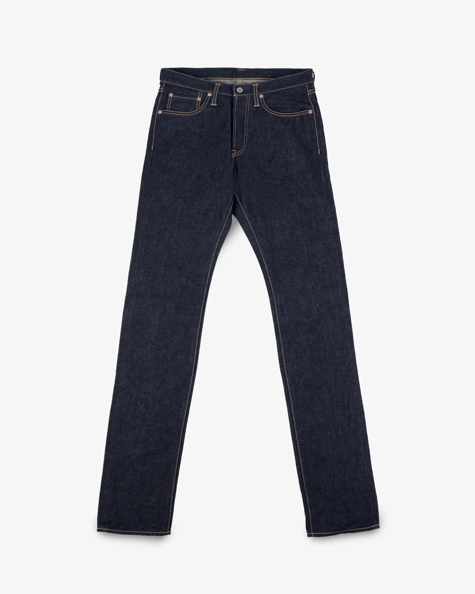 14oz Broken Twill Selvedge Denim Slim Cut Jeans - Indigo