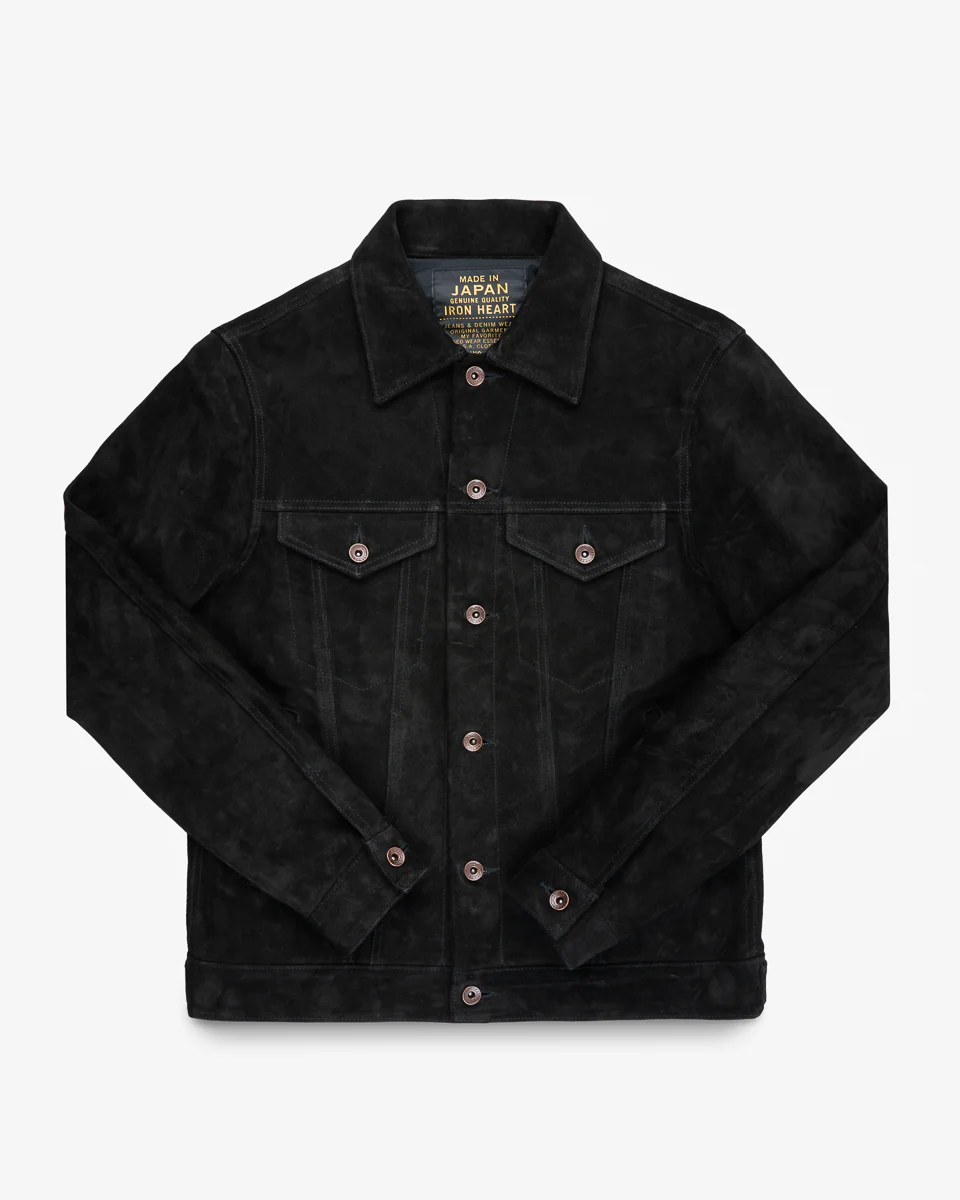 Horsehide Suede Modified Type III Jacket - Black