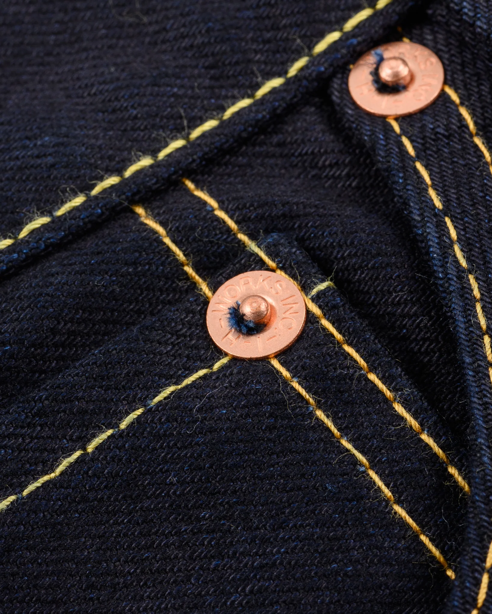 14oz Selvedge Denim Straight Cut Jeans - Indigo/Black