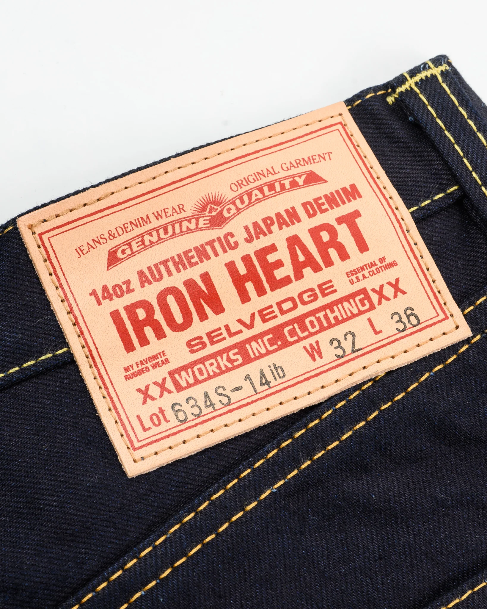 14oz Selvedge Denim Straight Cut Jeans - Indigo/Black