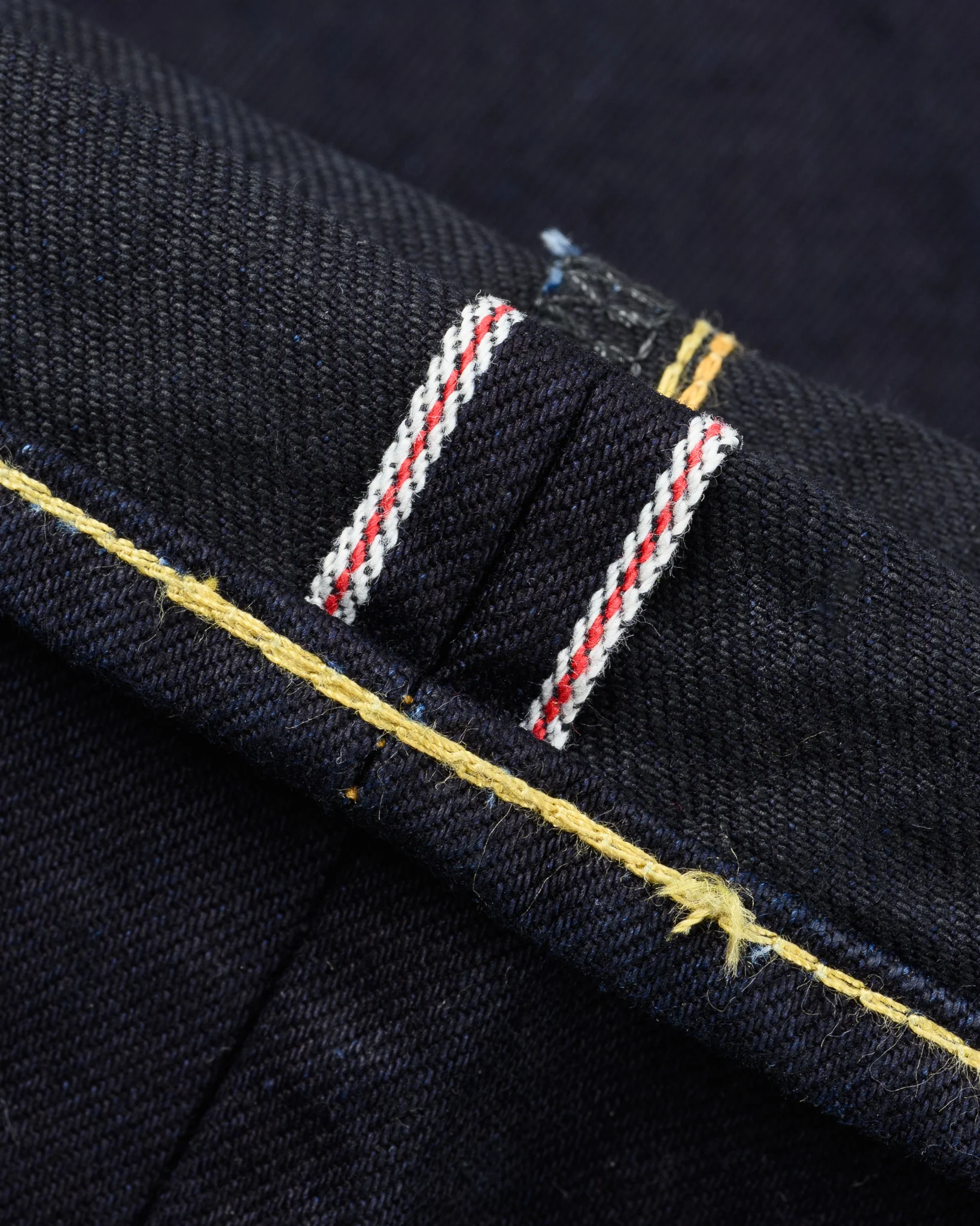 14oz Selvedge Denim Straight Cut Jeans - Indigo/Black