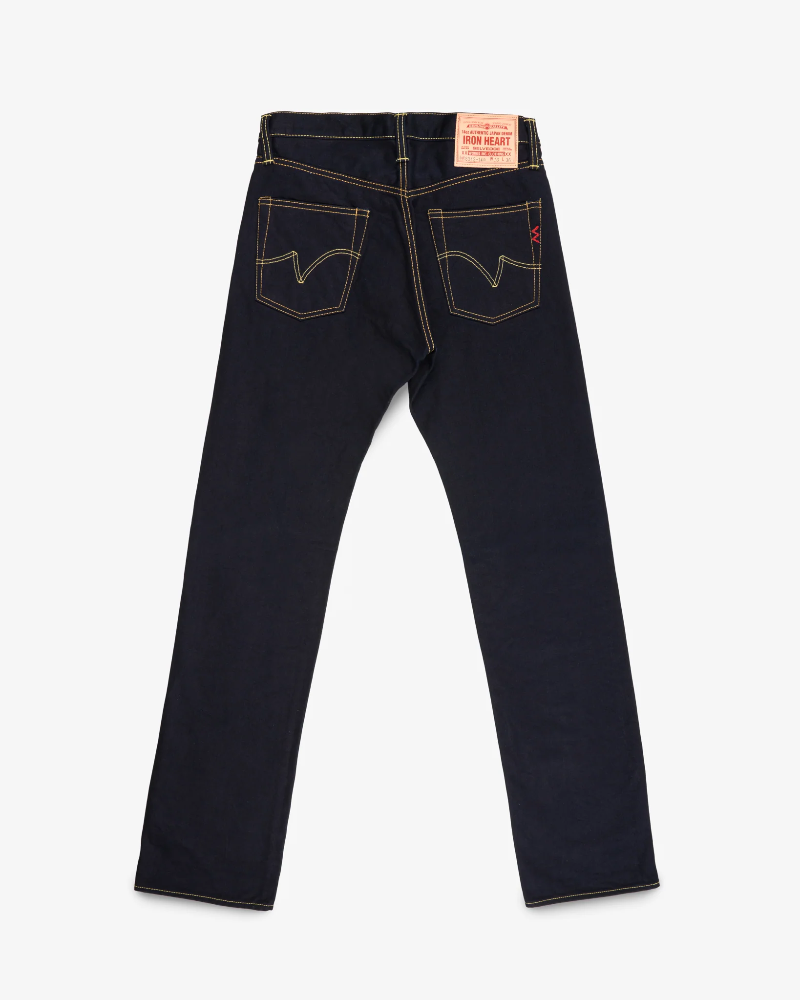 14oz Selvedge Denim Straight Cut Jeans - Indigo/Black