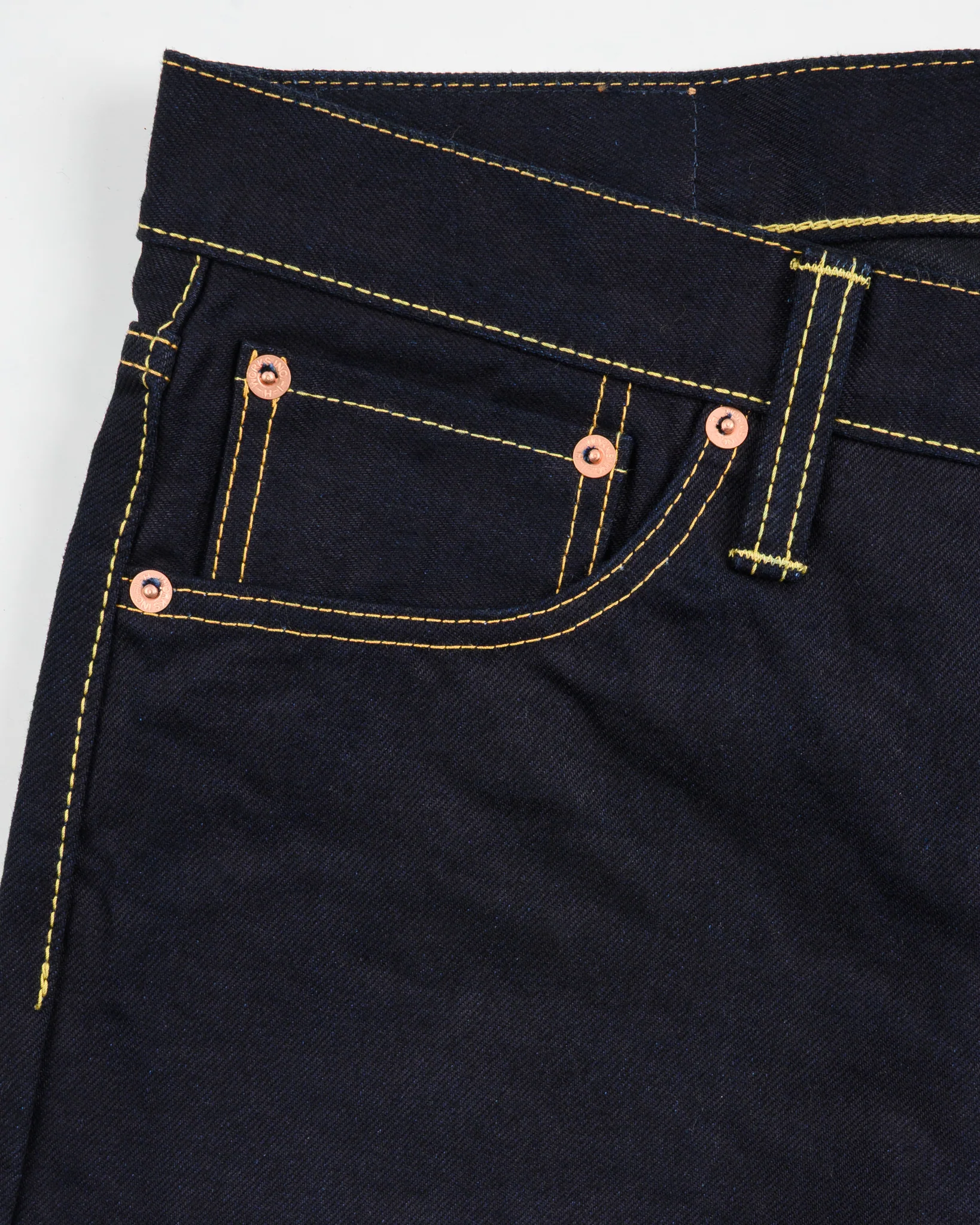 14oz Selvedge Denim Straight Cut Jeans - Indigo/Black