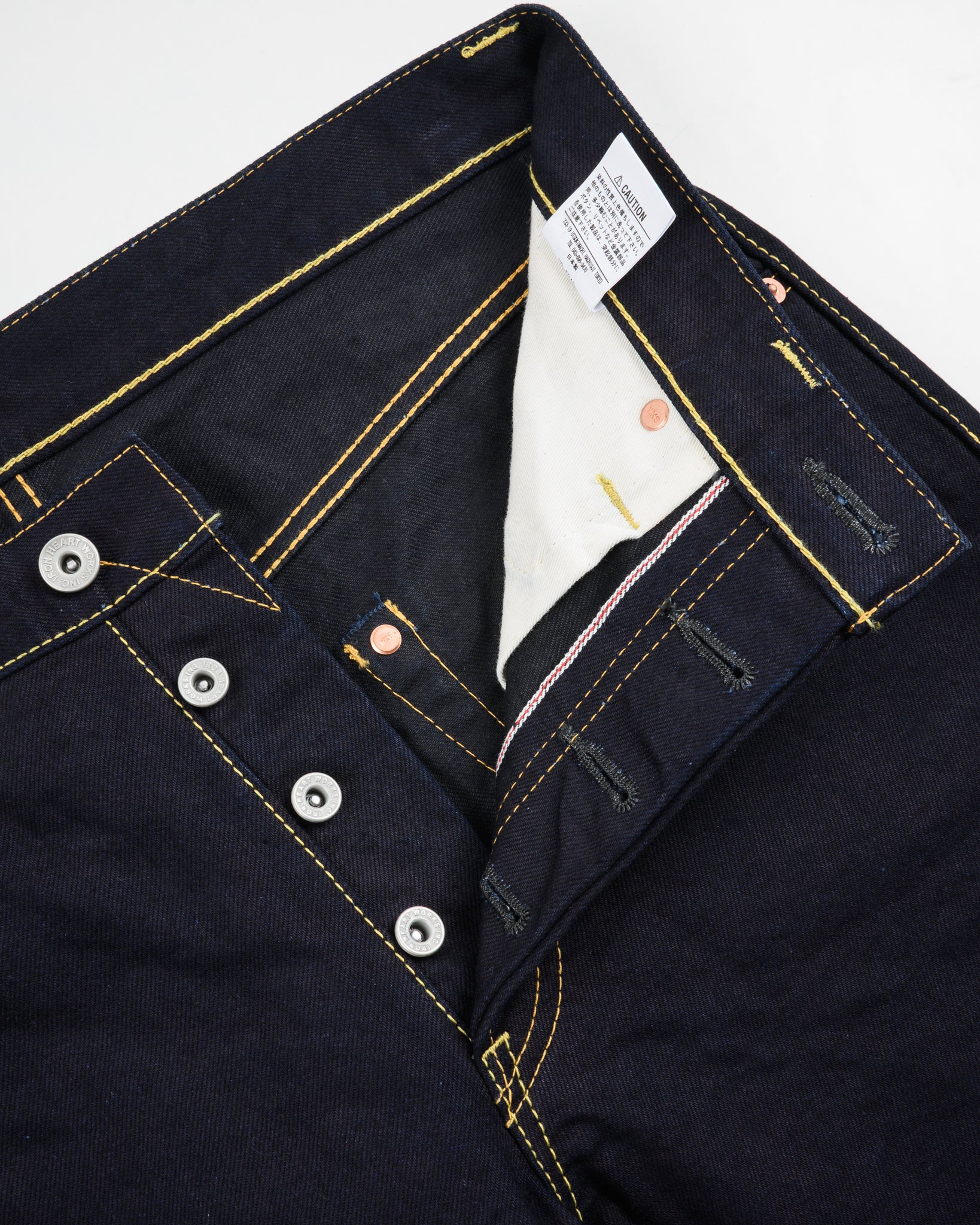 14oz Selvedge Denim Straight Cut Jeans - Indigo/Black