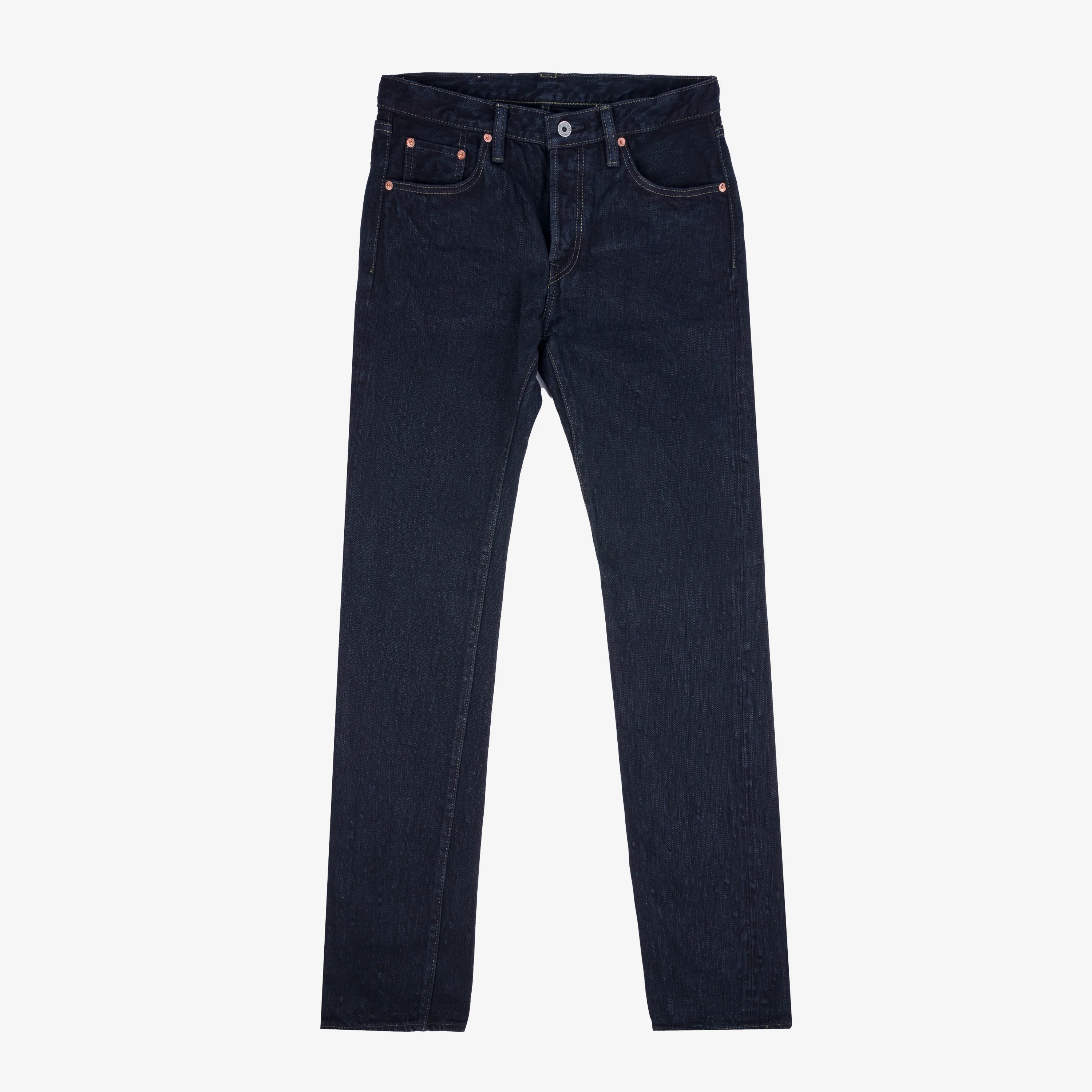 2058-16oz-slubby-selvedge-denim-slim-straight-cut-jeans-indigo-overdyed-black-1.webp 16oz Slubby Selvedge Denim Slim Straight Cut Jeans - Indigo Overdyed Black