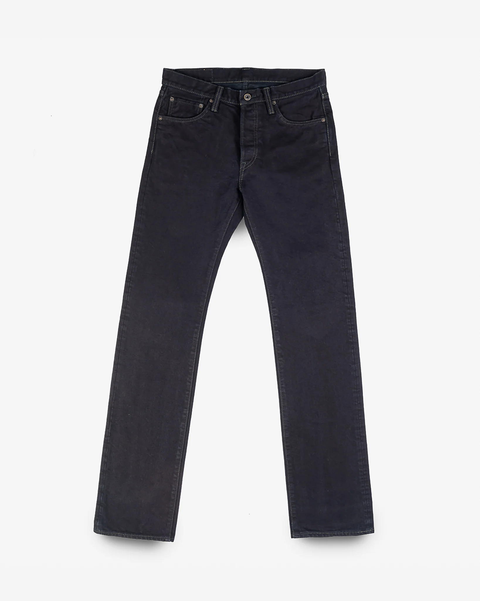 2086-14oz-selvedge-denim-slim-straight-cut-jeans-indigo-overdyed-black-1.webp 14oz Selvedge Denim Slim Straight Cut Jeans - Indigo Overdyed Black