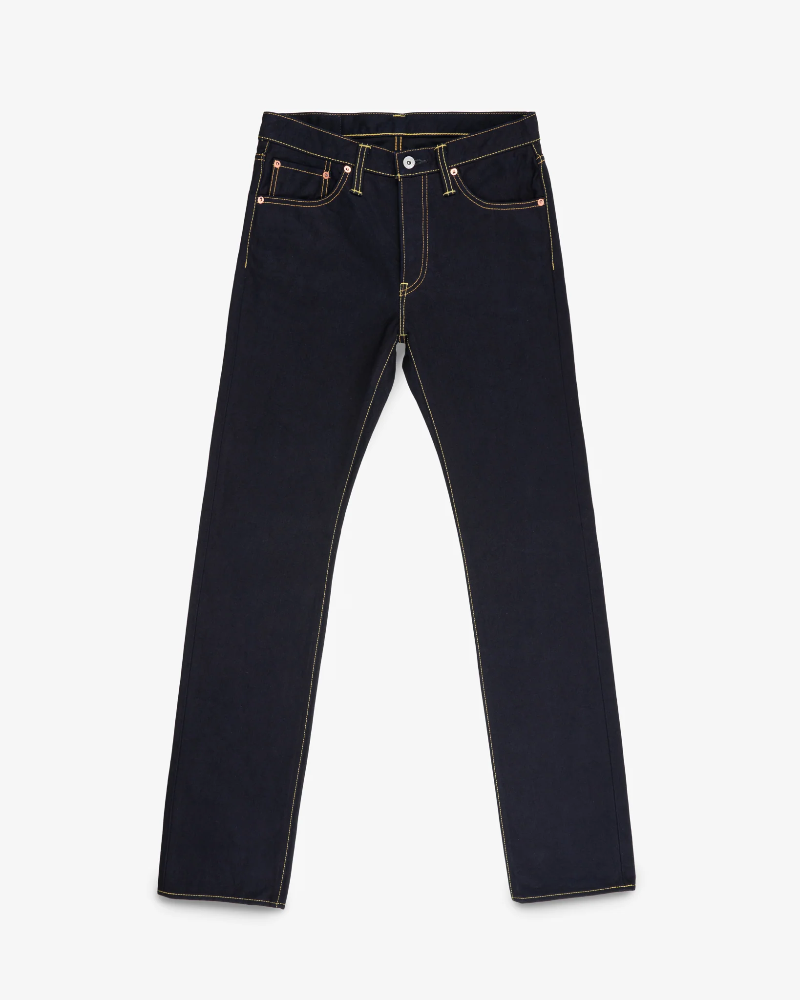 2125-14oz-selvedge-denim-slim-straight-cut-jeans-indigo-black-1.webp 14oz Selvedge Denim Slim Straight Cut Jeans - Indigo/Black