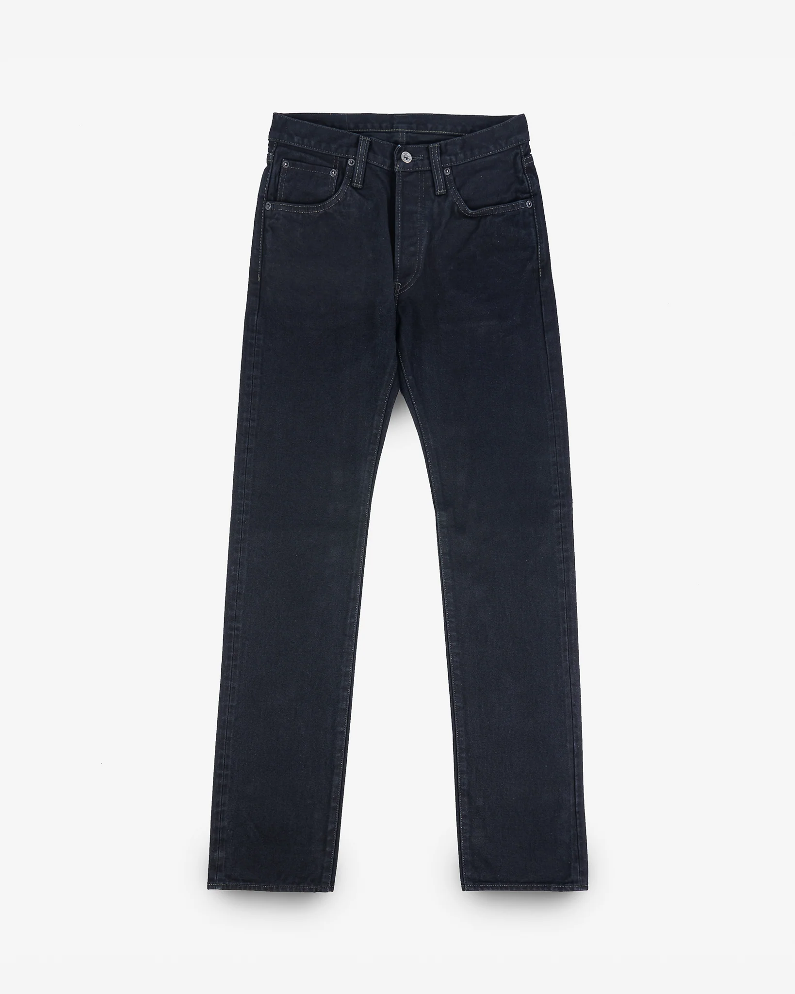 2167-14oz-broken-twill-selvedge-denim-slim-straight-cut-jeans-indigo-overyded-black-1.webp 14oz Broken Twill Selvedge Denim Slim Straight Cut Jeans - Indigo Overyded Black