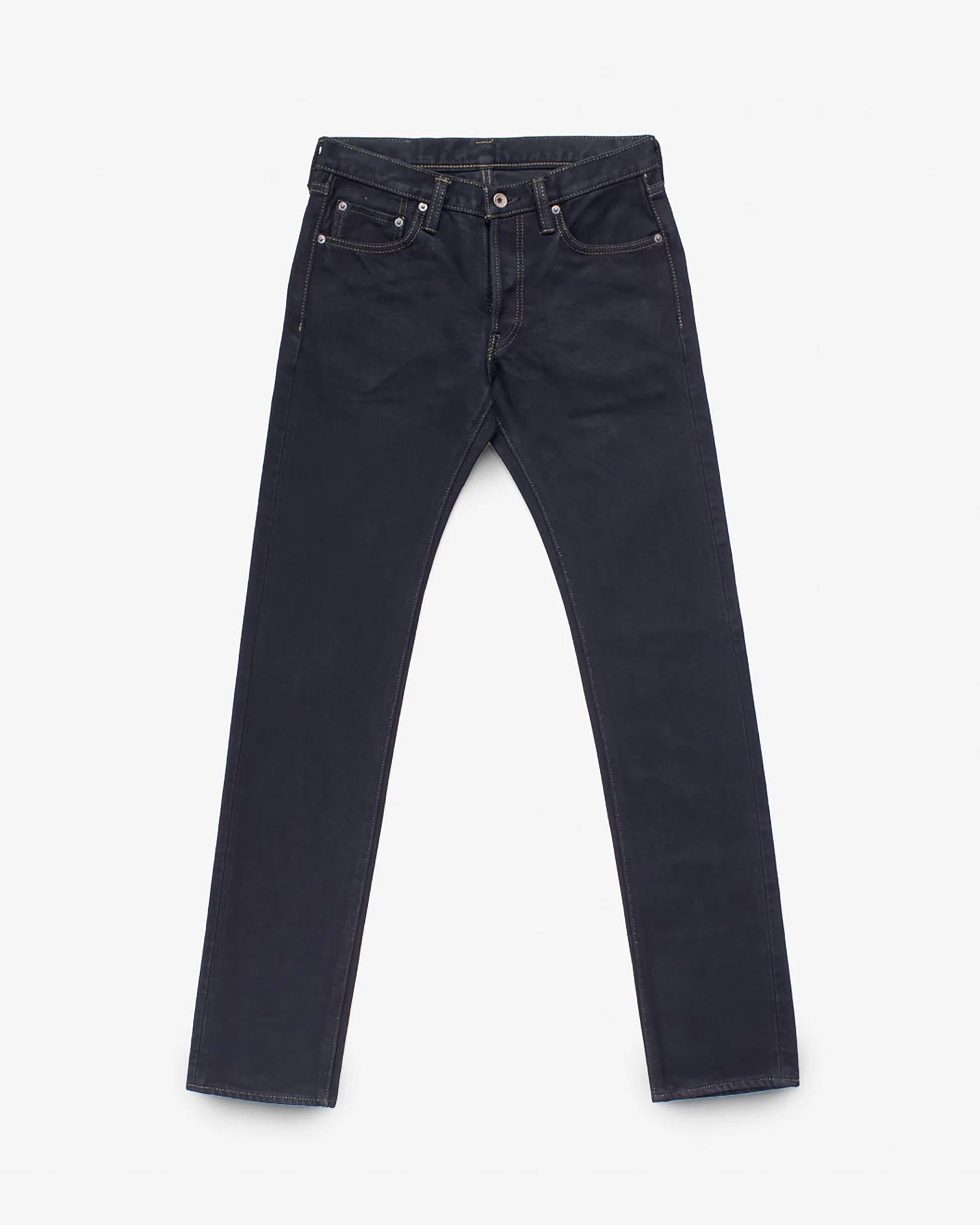 2251-21oz-selvedge-denim-slim-tapered-cut-jeans-indigo-overdyed-black-1.webp 21oz Selvedge Denim Slim Tapered Cut Jeans - Indigo Overdyed Black
