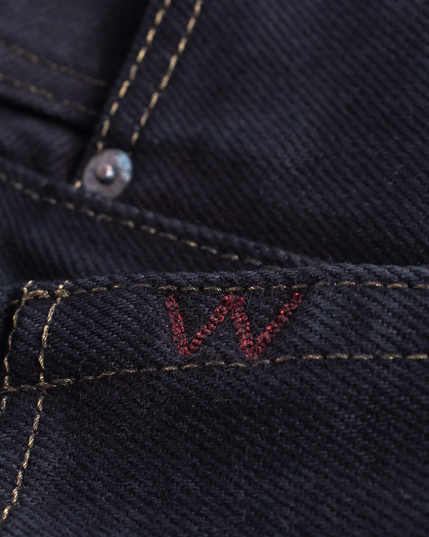 2251-21oz-selvedge-denim-slim-tapered-cut-jeans-indigo-overdyed-black-11.webp 21oz Selvedge Denim Slim Tapered Cut Jeans - Indigo Overdyed Black