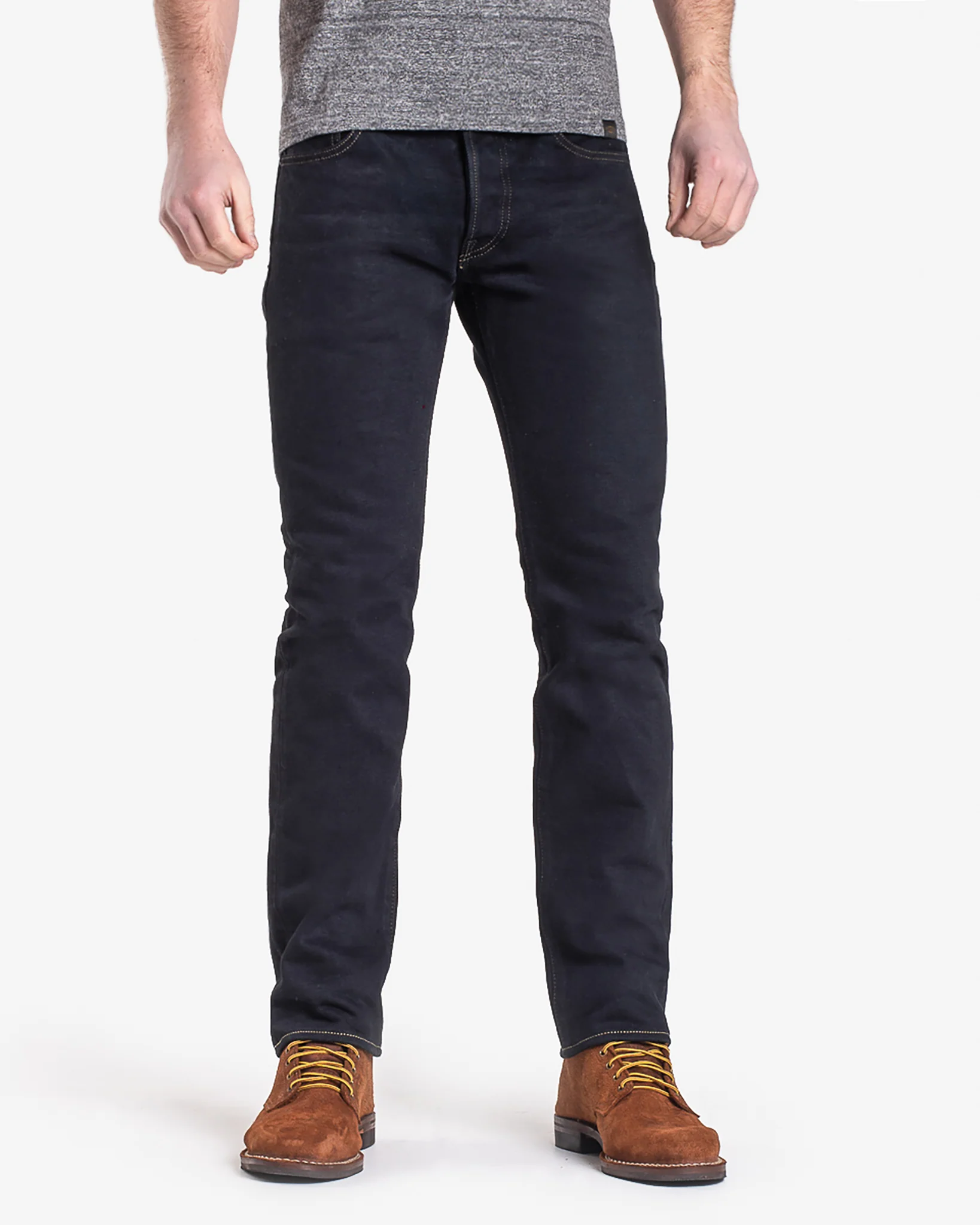 2251-21oz-selvedge-denim-slim-tapered-cut-jeans-indigo-overdyed-black-2.webp 21oz Selvedge Denim Slim Tapered Cut Jeans - Indigo Overdyed Black