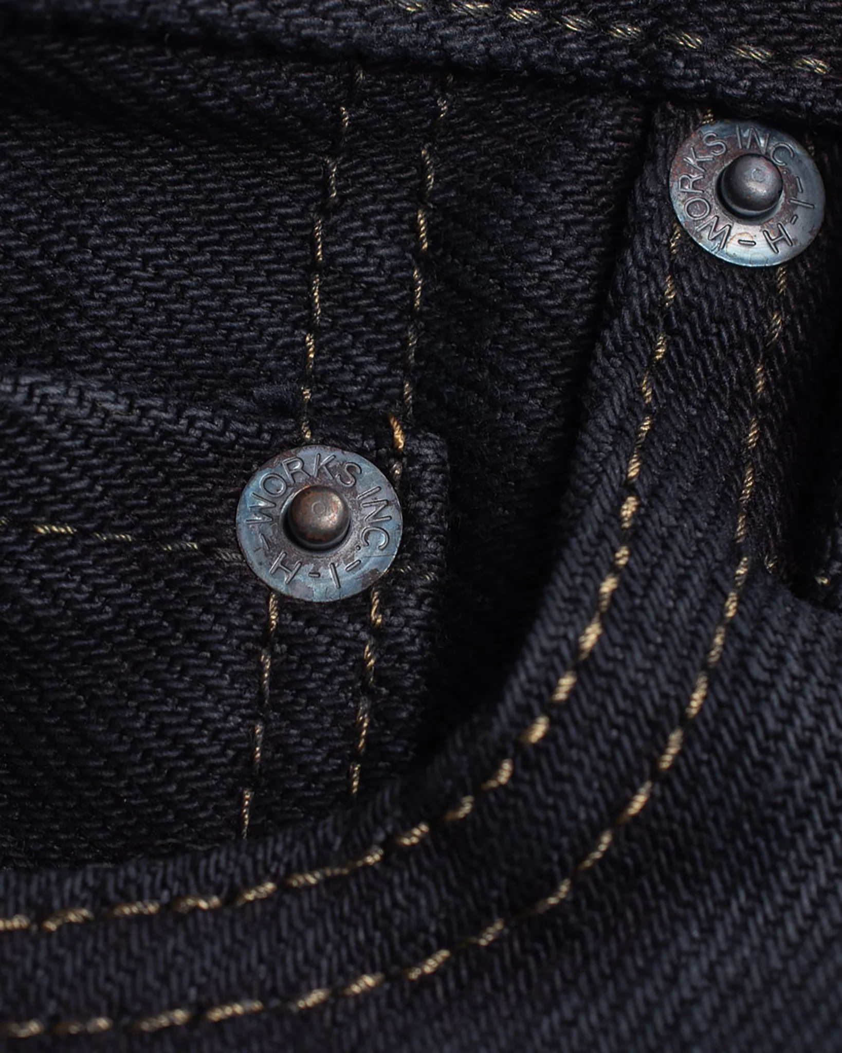 2251-21oz-selvedge-denim-slim-tapered-cut-jeans-indigo-overdyed-black-9.webp 21oz Selvedge Denim Slim Tapered Cut Jeans - Indigo Overdyed Black