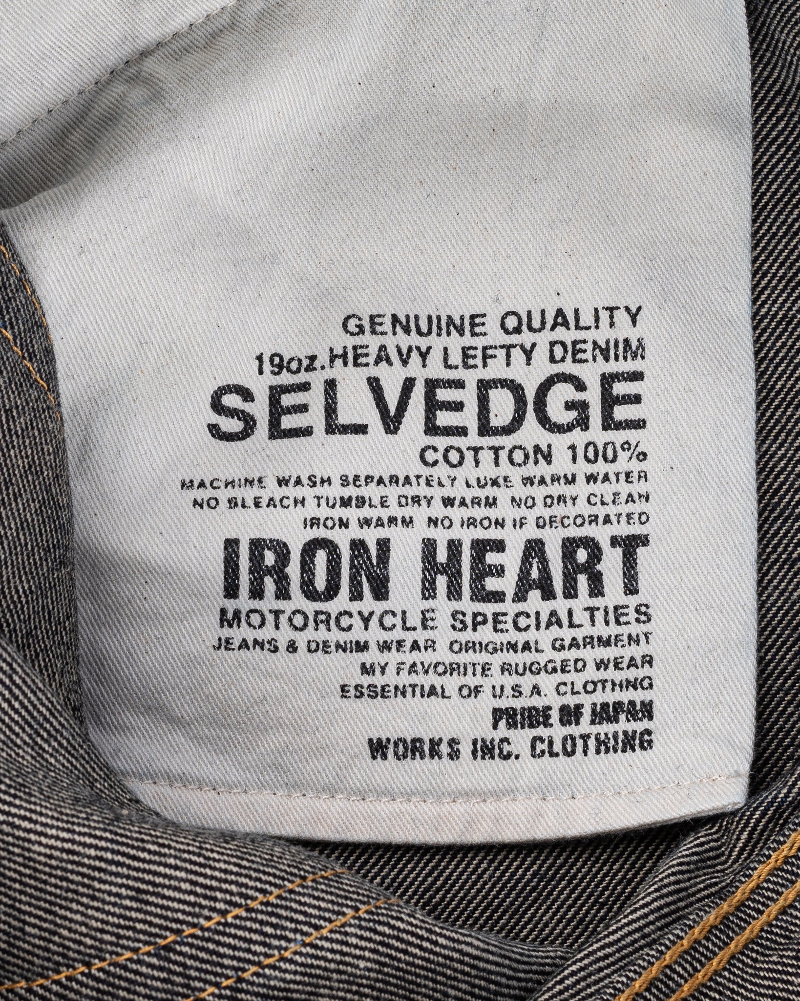 19oz Left Hand Twill Selvedge Denim Slim Tapered Cut Jeans - Indigo