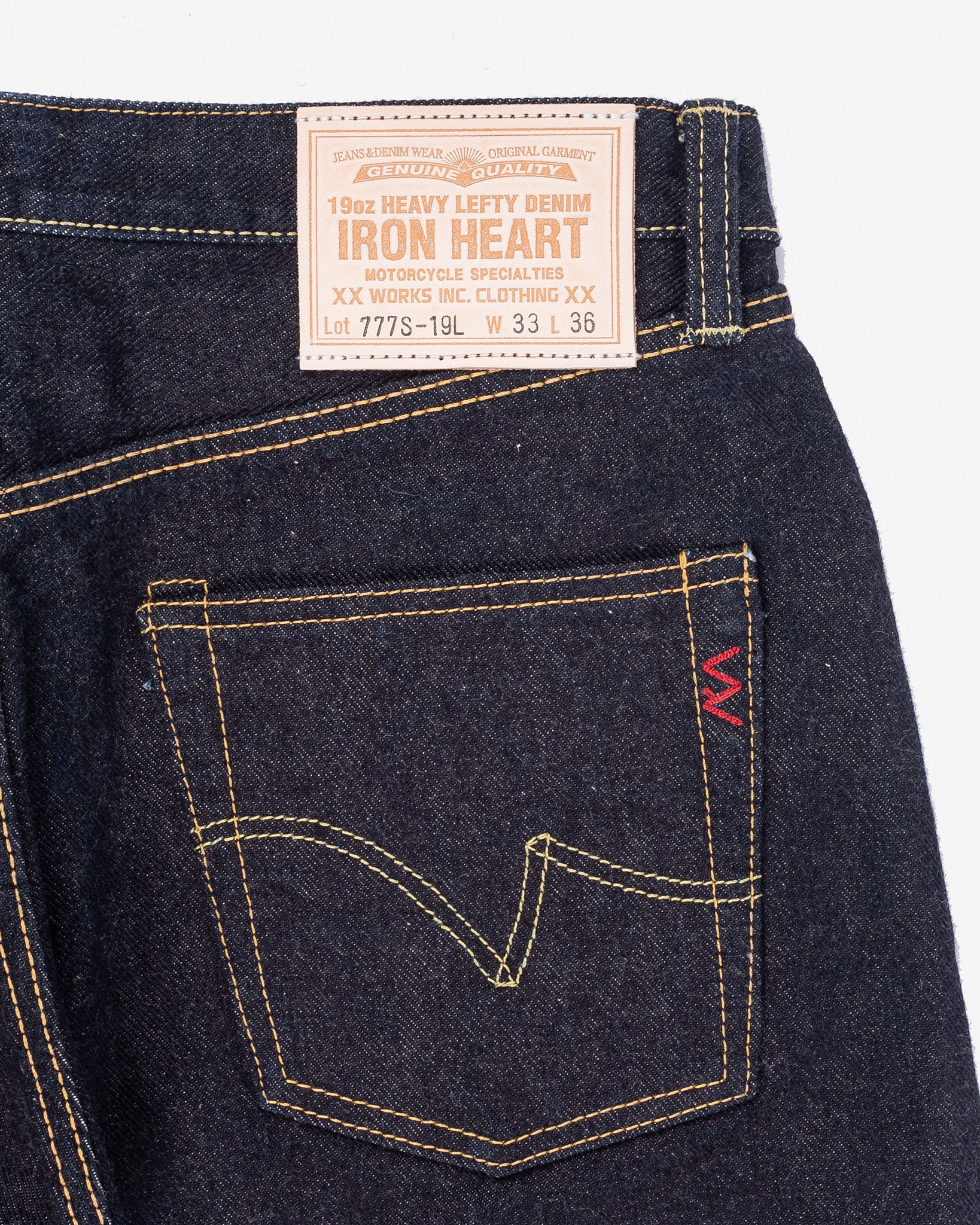 19oz Left Hand Twill Selvedge Denim Slim Tapered Cut Jeans - Indigo