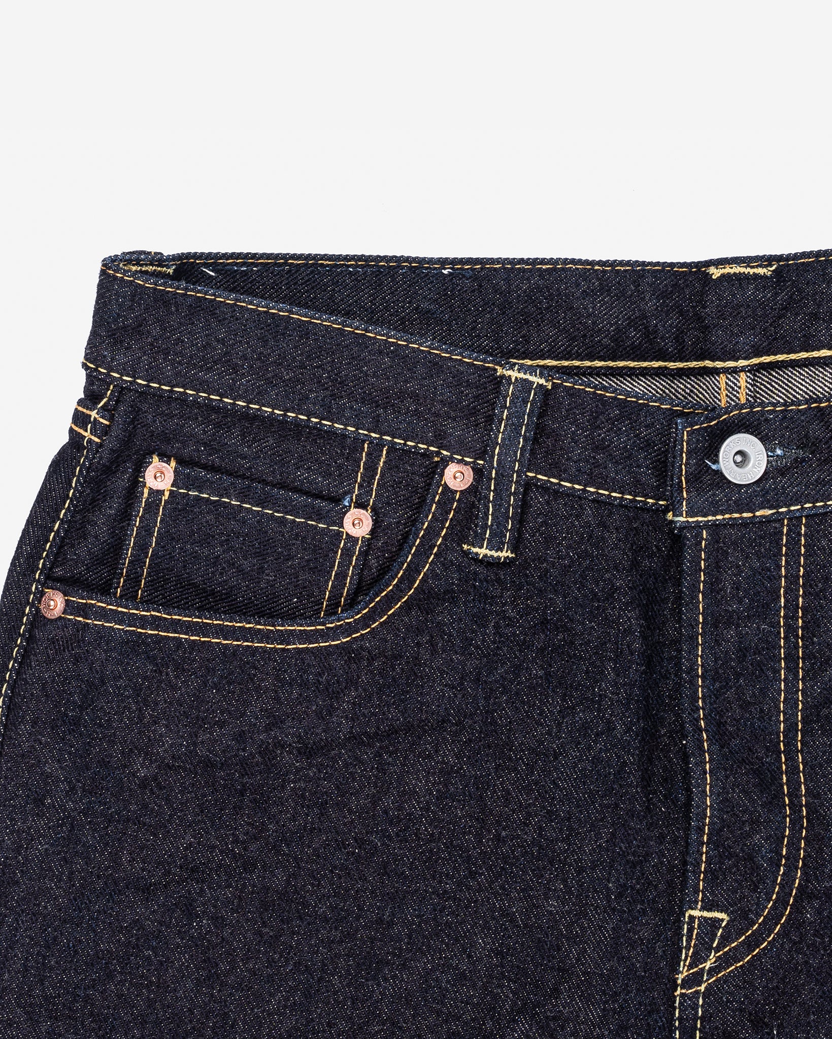 19oz Left Hand Twill Selvedge Denim Slim Tapered Cut Jeans - Indigo