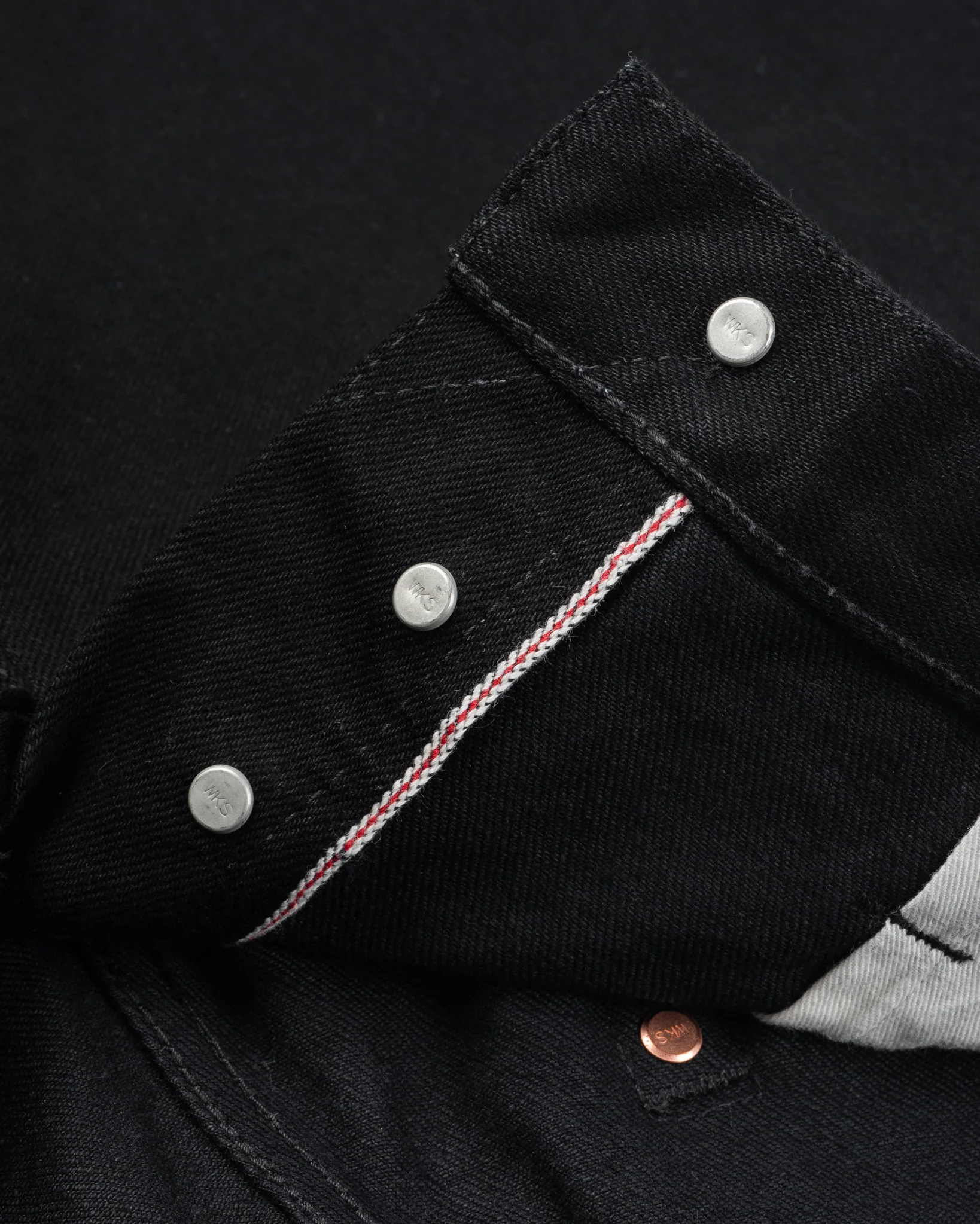 2433-14oz-selvedge-denim-slim-tapered-cut-jeans-black-black-8.webp 14oz Selvedge Denim Slim Tapered Cut Jeans - Black/Black