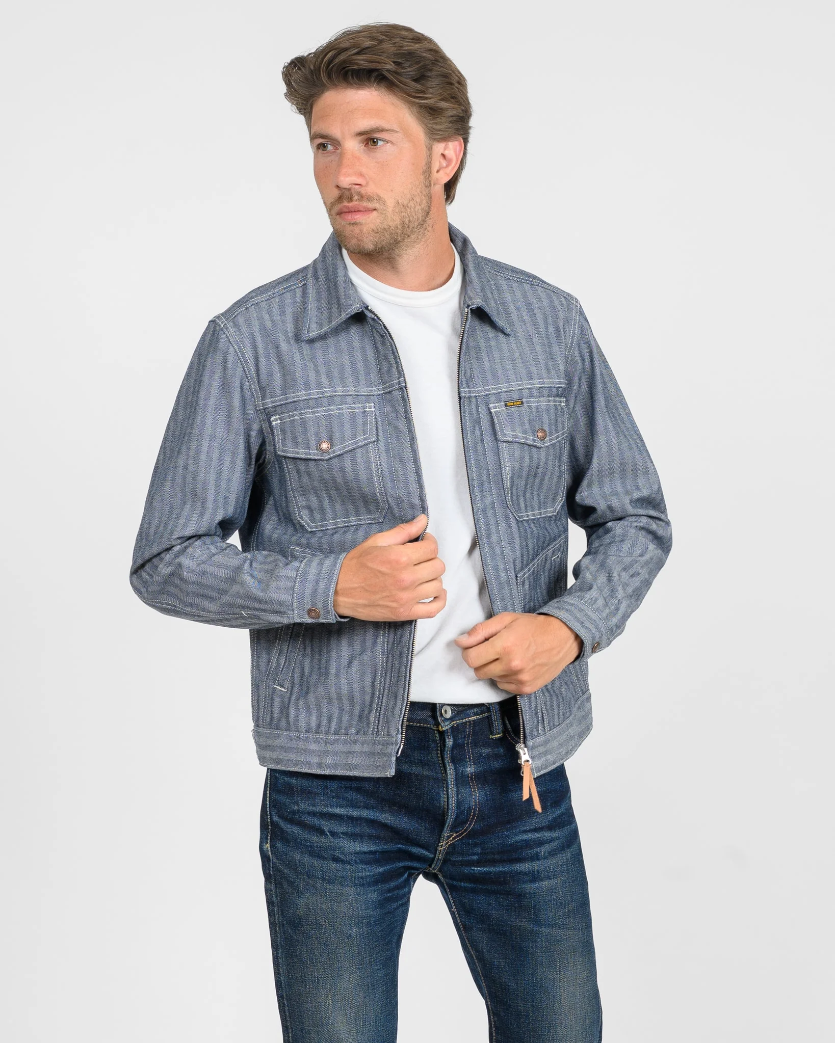 10.5oz Herringbone Work Jacket - Indigo