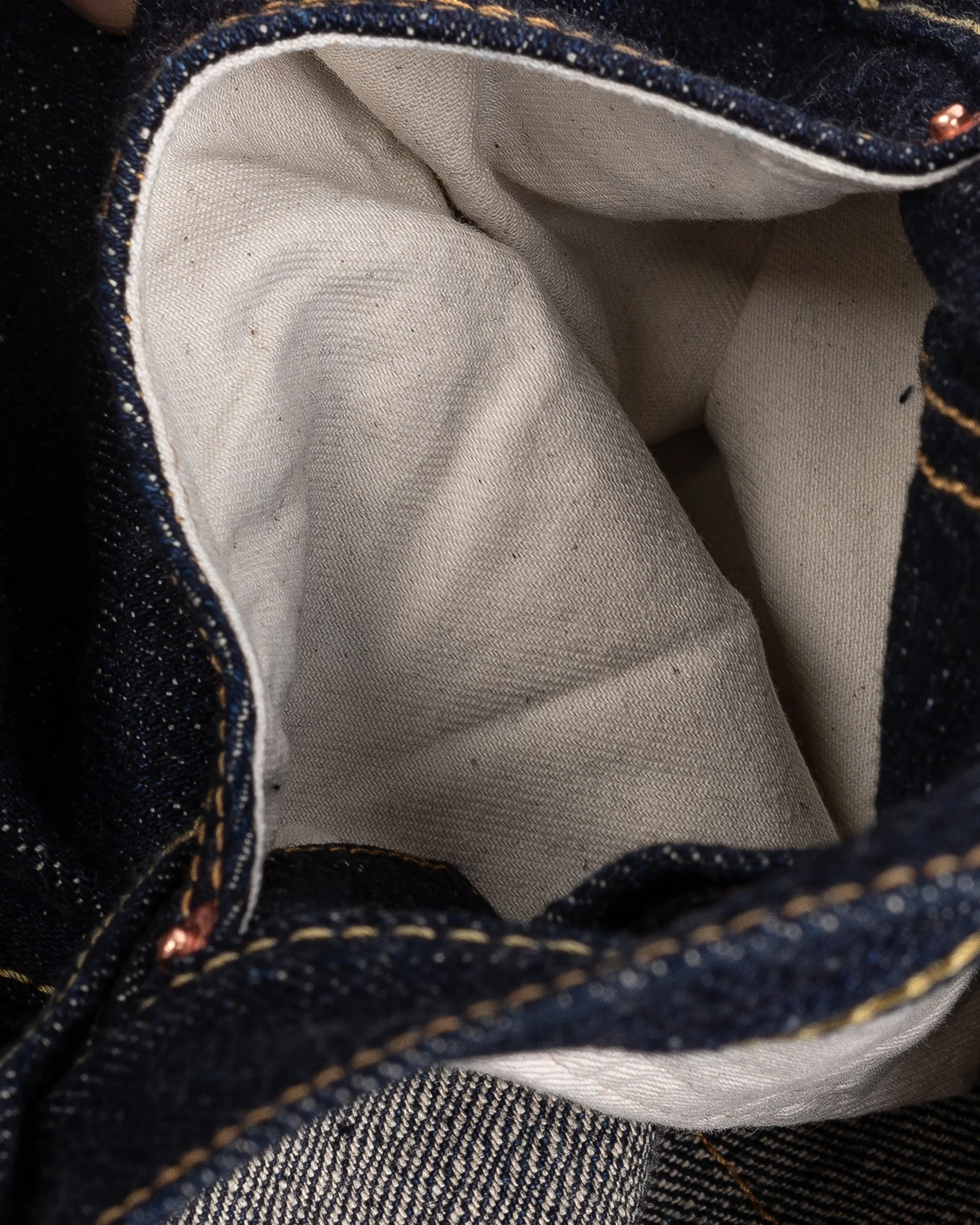 18oz Vintage Selvedge Denim Relaxed Tapered Cut Jeans - Indigo