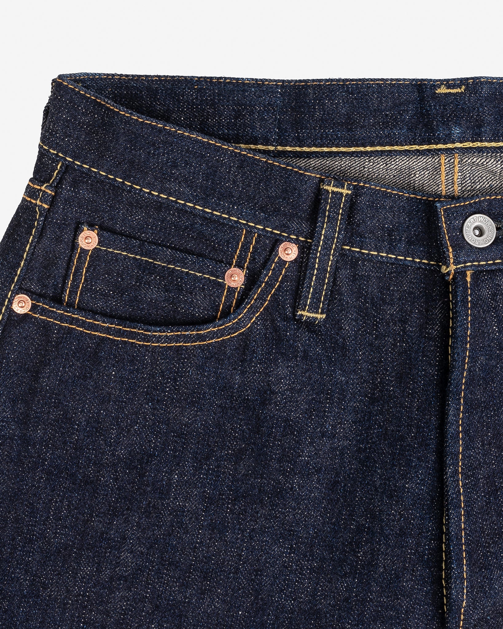 18oz Vintage Selvedge Denim Relaxed Tapered Cut Jeans - Indigo