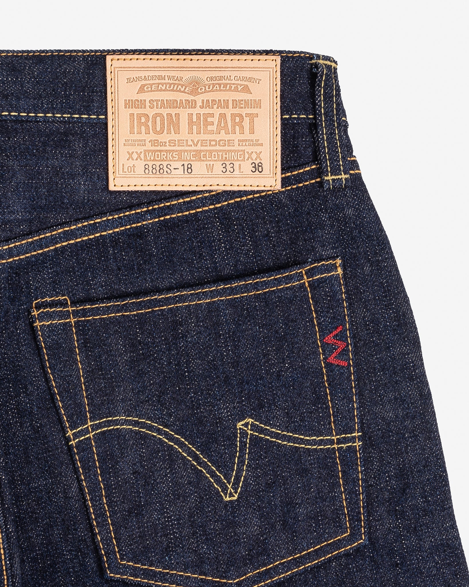 18oz Vintage Selvedge Denim Relaxed Tapered Cut Jeans - Indigo
