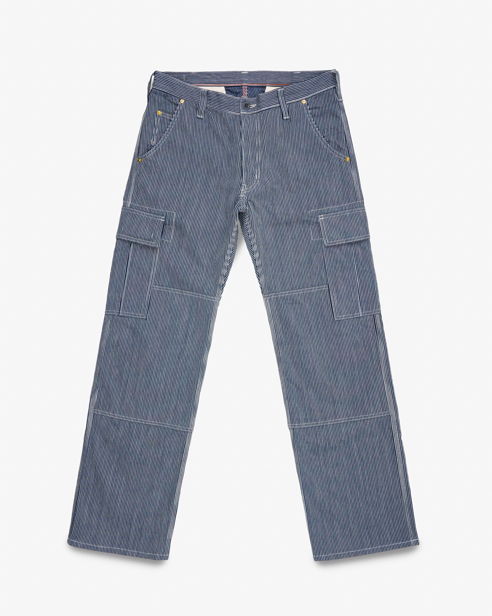 3059-10.5oz-narrow-stripe-hickory-cargo-pants-indigo-1.jpg 10.5oz Narrow Stripe Hickory Cargo Pants - Indigo