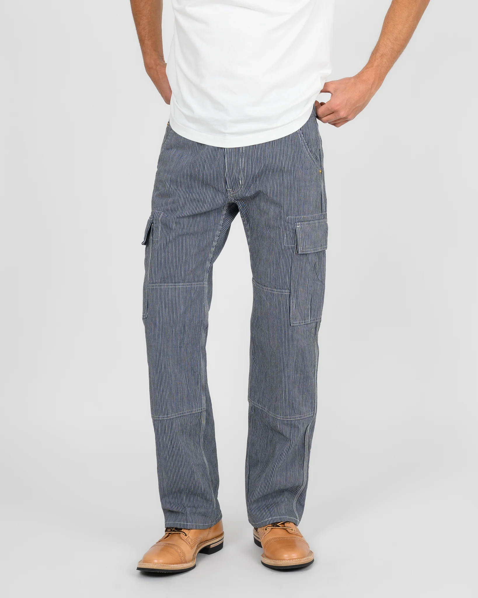 3059-10.5oz-narrow-stripe-hickory-cargo-pants-indigo-2.webp 10.5oz Narrow Stripe Hickory Cargo Pants - Indigo