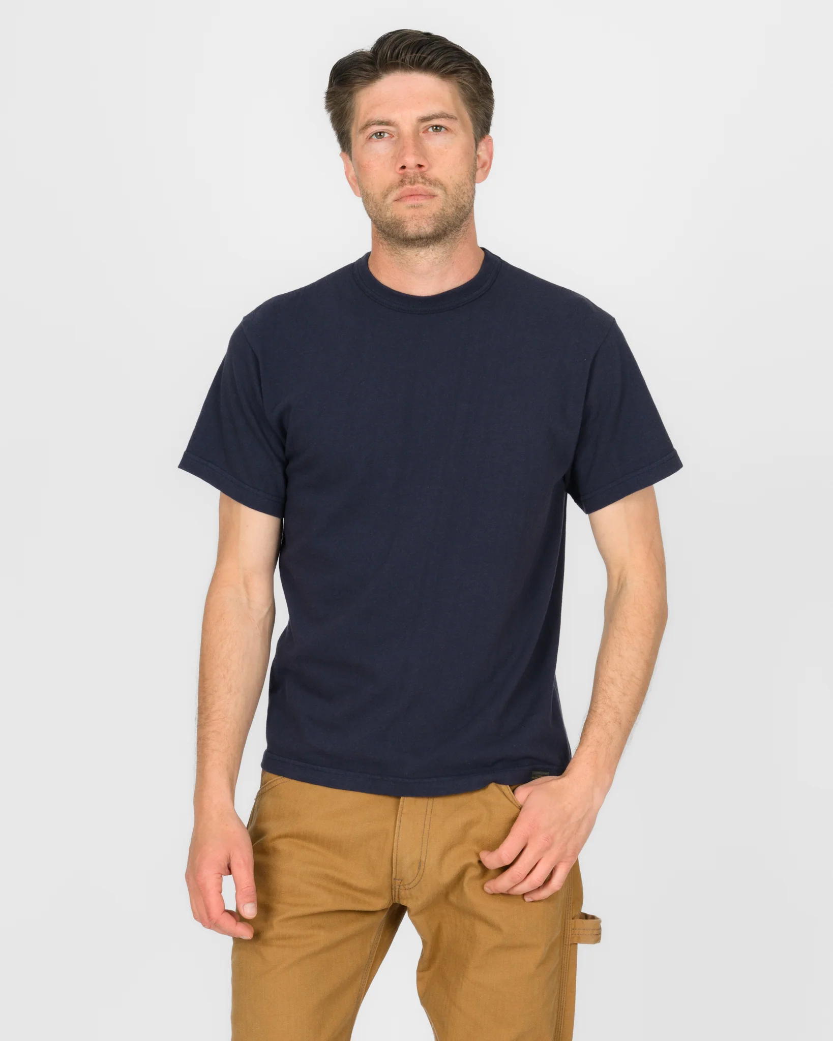319-6.5oz-loopwheel-crew-neck-t-shirt-navy-2.webp 6.5oz Loopwheel Crew Neck T-Shirt - Navy