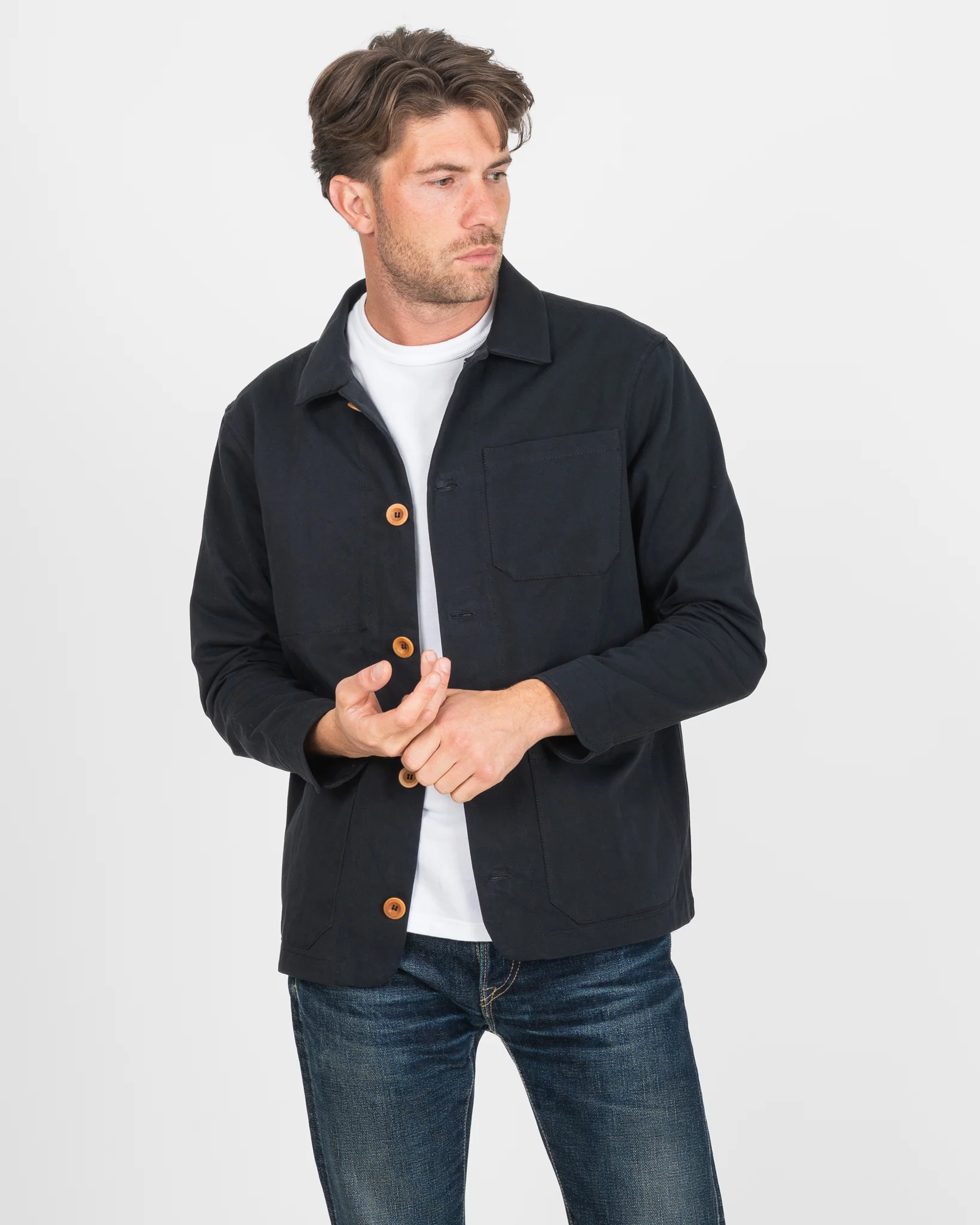 3308-stf-8oz-brushed-twill-chore-jacket-black-4.webp STF 8oz Brushed Twill Chore Jacket - Black