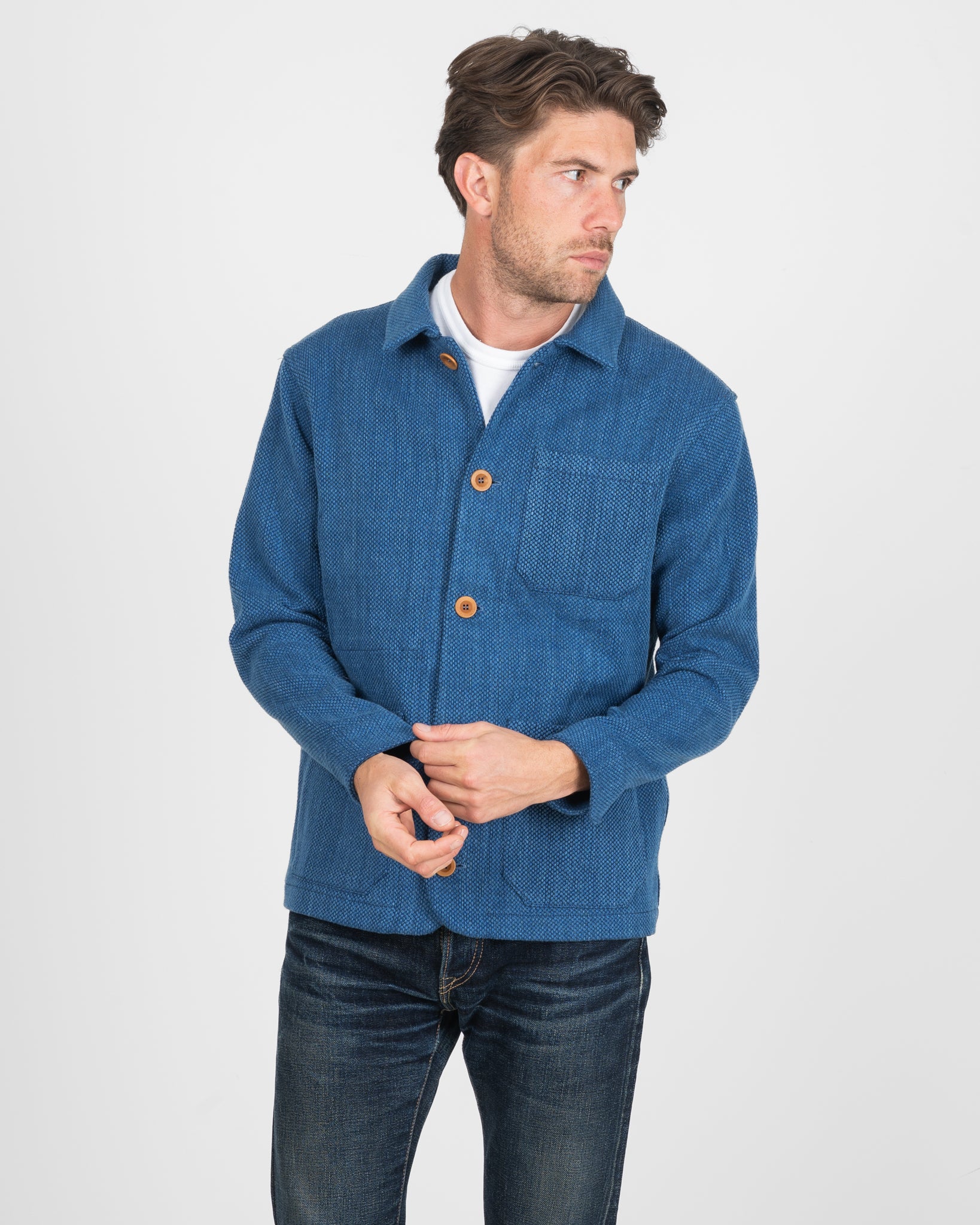 3326-stf-japanese-bleached-sashiko-chore-jacket-indigo-3.jpg STF Japanese Bleached Sashiko Chore Jacket - Indigo