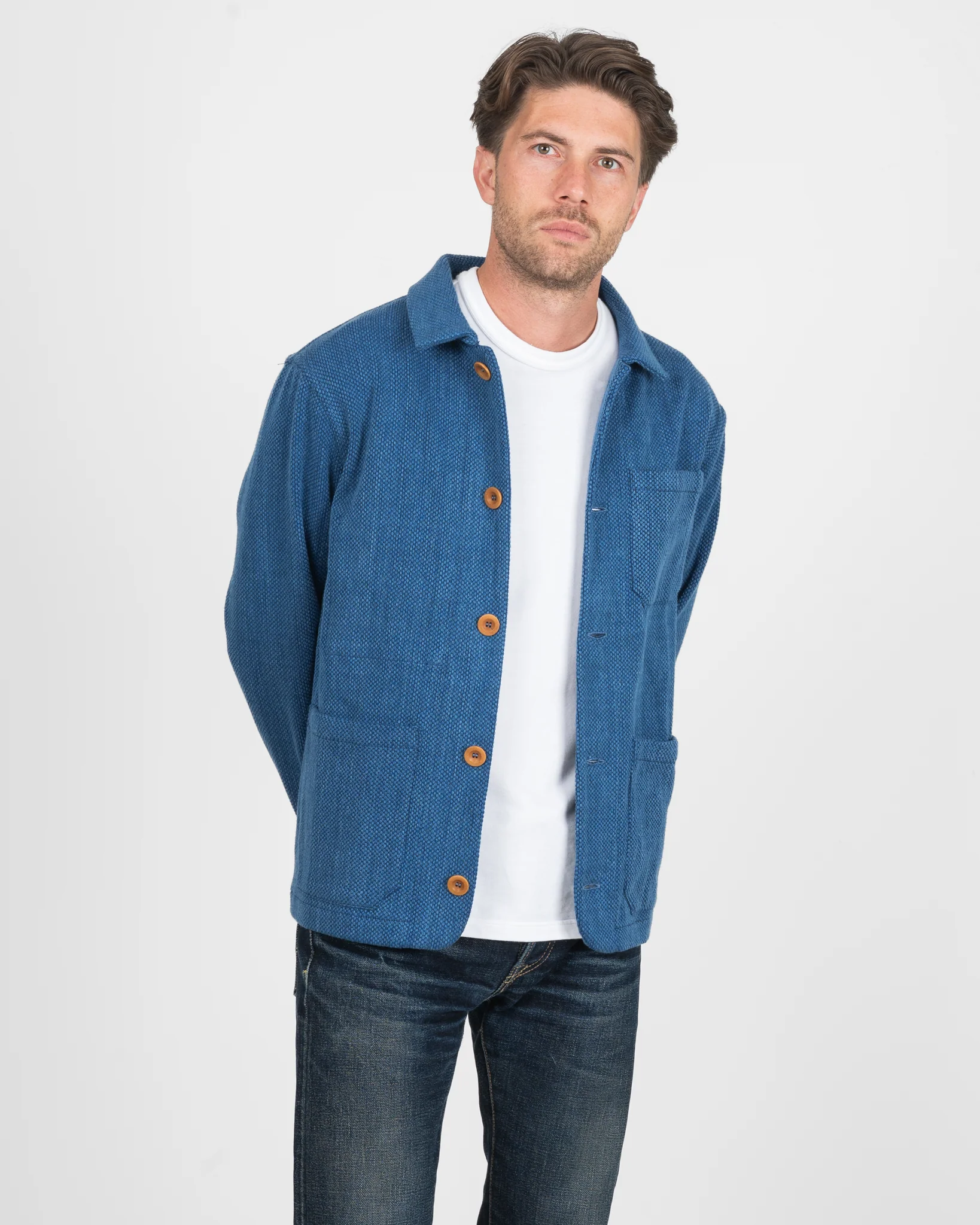 3326-stf-japanese-bleached-sashiko-chore-jacket-indigo-4.webp STF Japanese Bleached Sashiko Chore Jacket - Indigo