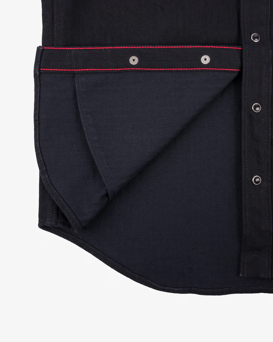 3440-14oz-herringbone-cpo-western-shirt-black-13.webp 14oz Herringbone CPO Western Shirt - Black
