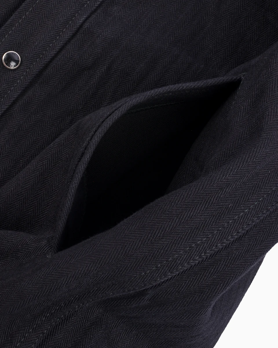 3440-14oz-herringbone-cpo-western-shirt-black-14.webp 14oz Herringbone CPO Western Shirt - Black
