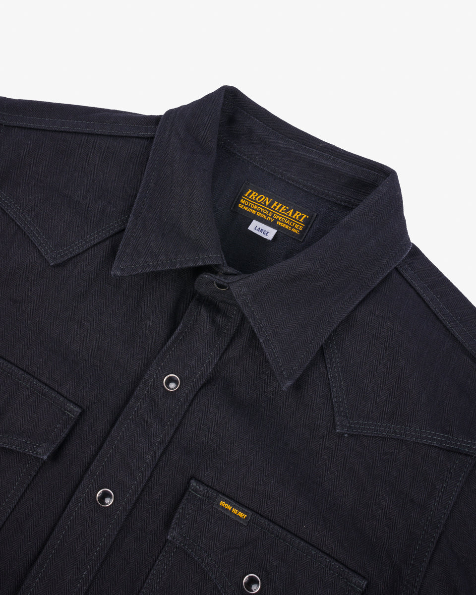 3440-14oz-herringbone-cpo-western-shirt-black-2.jpg 14oz Herringbone CPO Western Shirt - Black