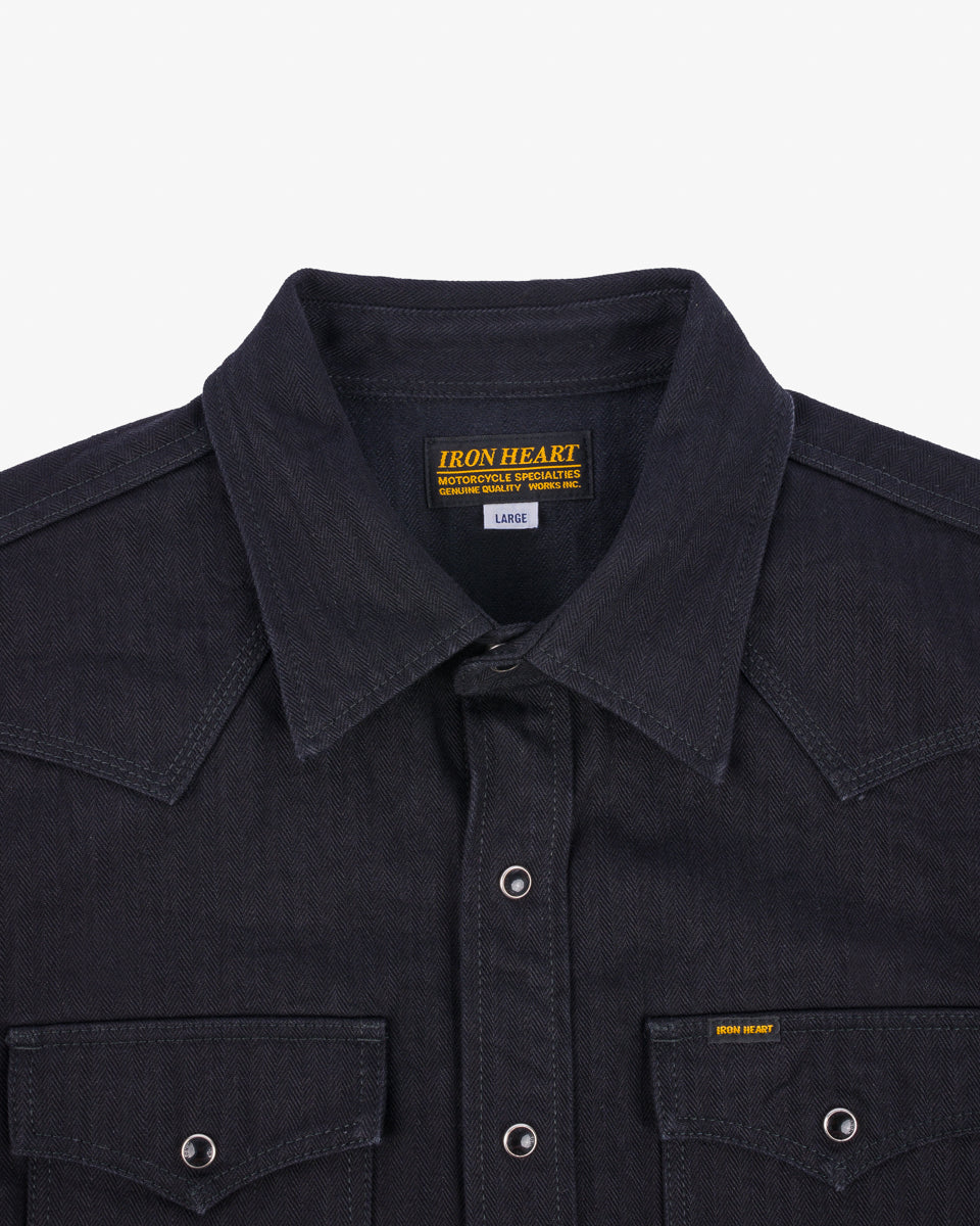 3440-14oz-herringbone-cpo-western-shirt-black-4.jpg 14oz Herringbone CPO Western Shirt - Black