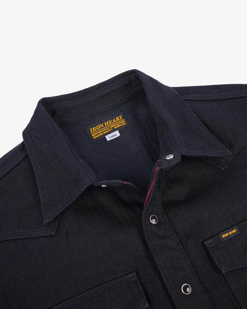3440-14oz-herringbone-cpo-western-shirt-black-5.webp 14oz Herringbone CPO Western Shirt - Black