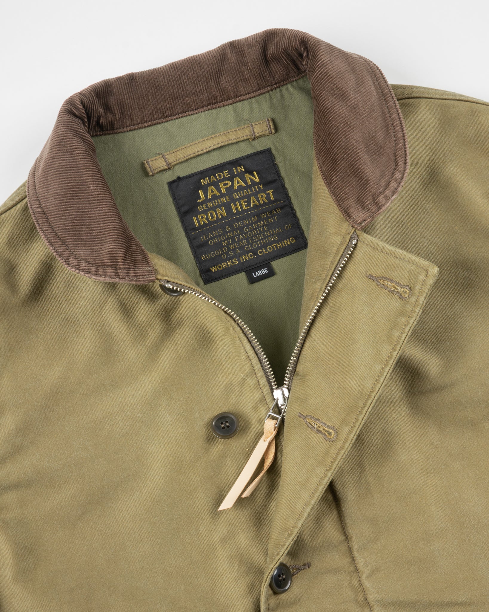 12oz Whipcord Lightweight N1 Deck Jacket - Khaki