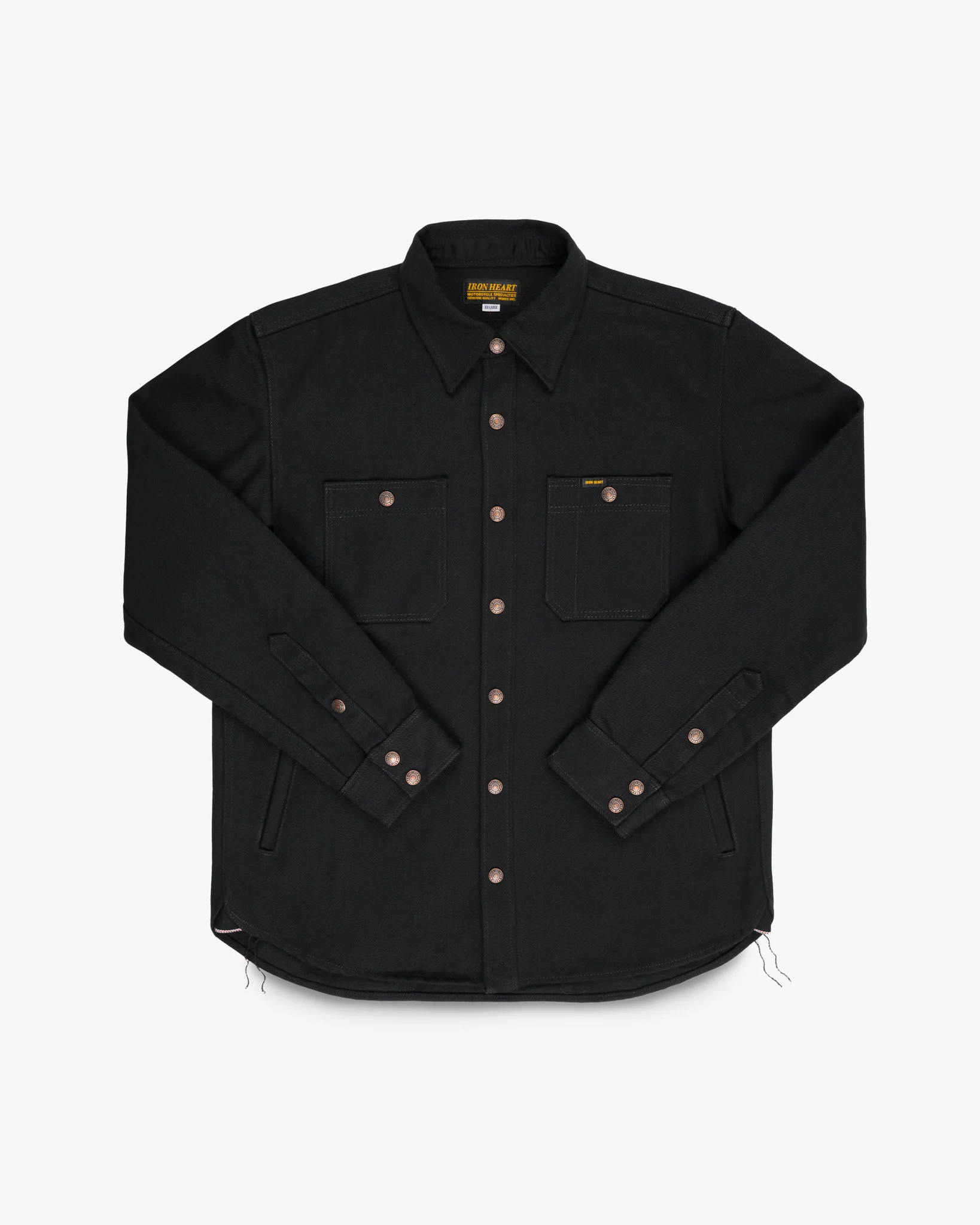 21oz Selvedge Denim CPO Work Shirt - "The UnTucked" - Superblack Non-Fade