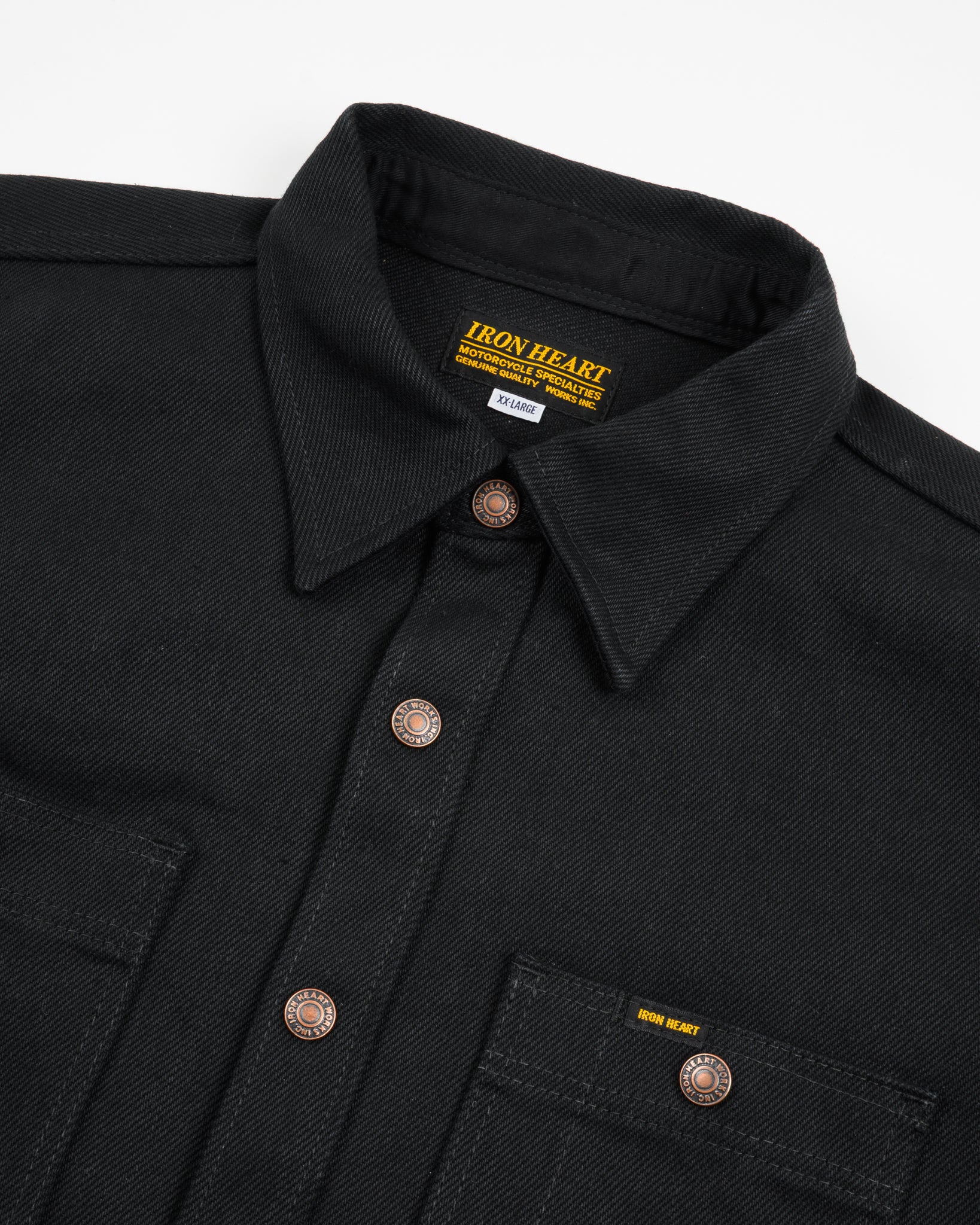 21oz Selvedge Denim CPO Work Shirt - "The UnTucked" - Superblack Non-Fade
