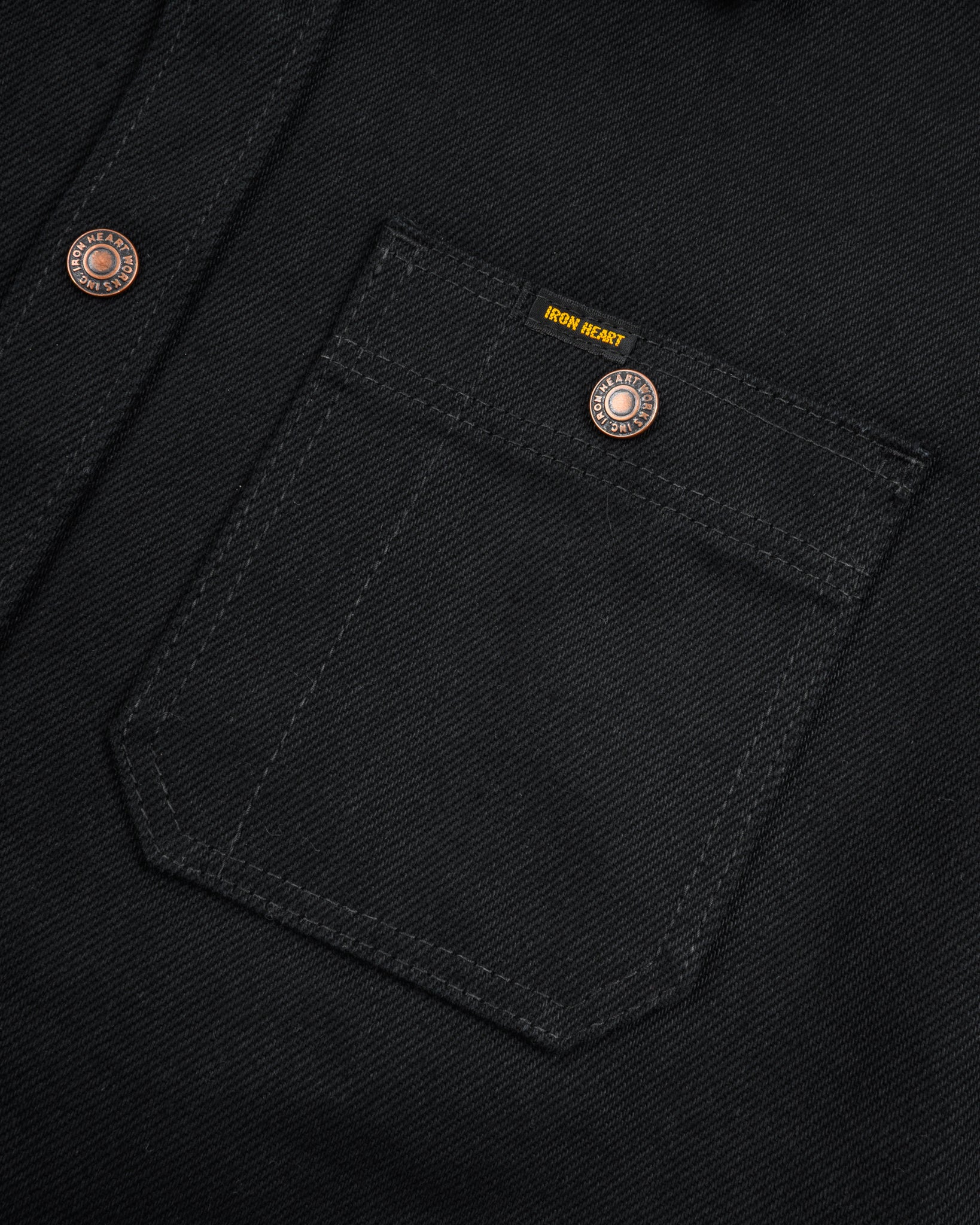 21oz Selvedge Denim CPO Work Shirt - "The UnTucked" - Superblack Non-Fade