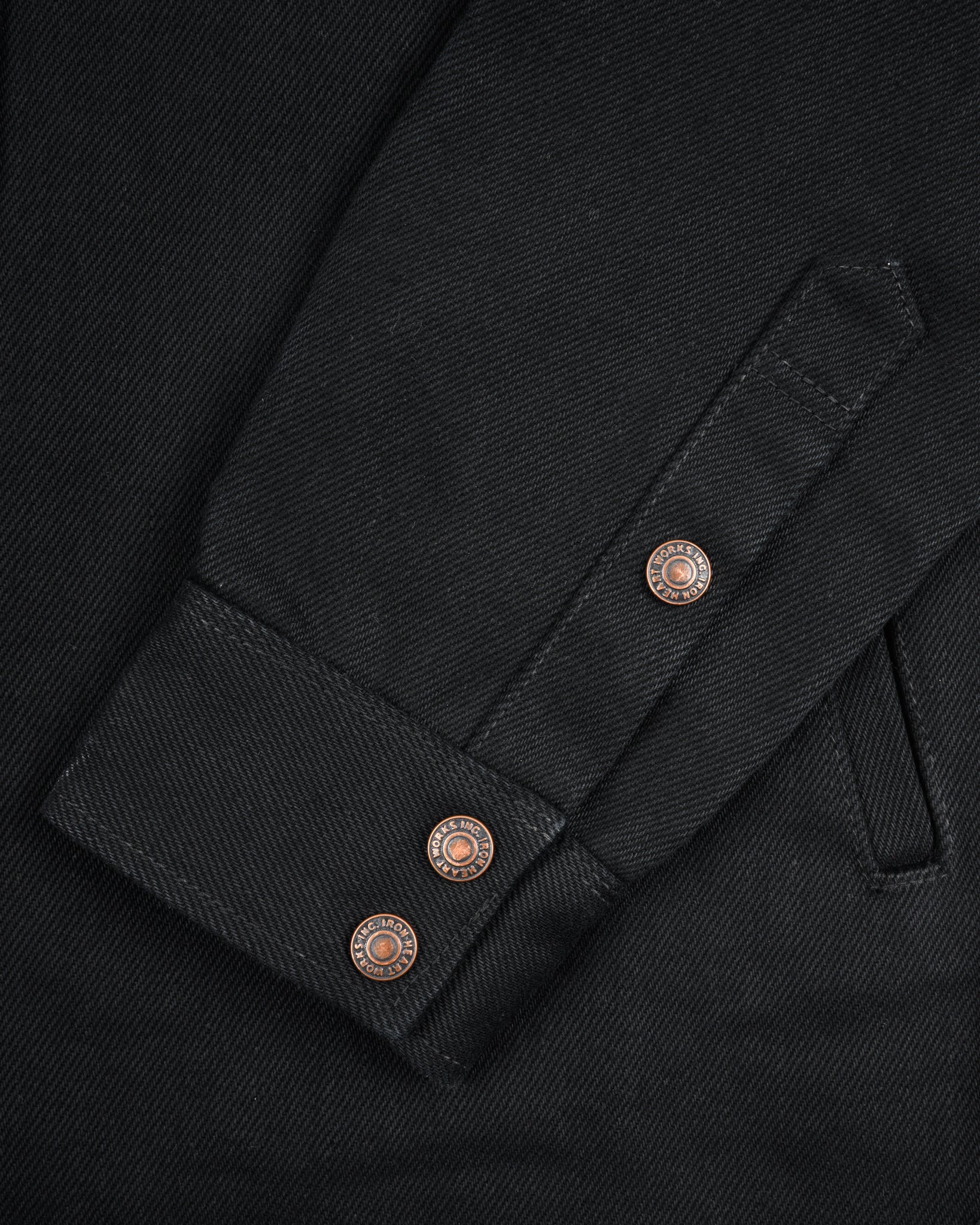 21oz Selvedge Denim CPO Work Shirt - "The UnTucked" - Superblack Non-Fade