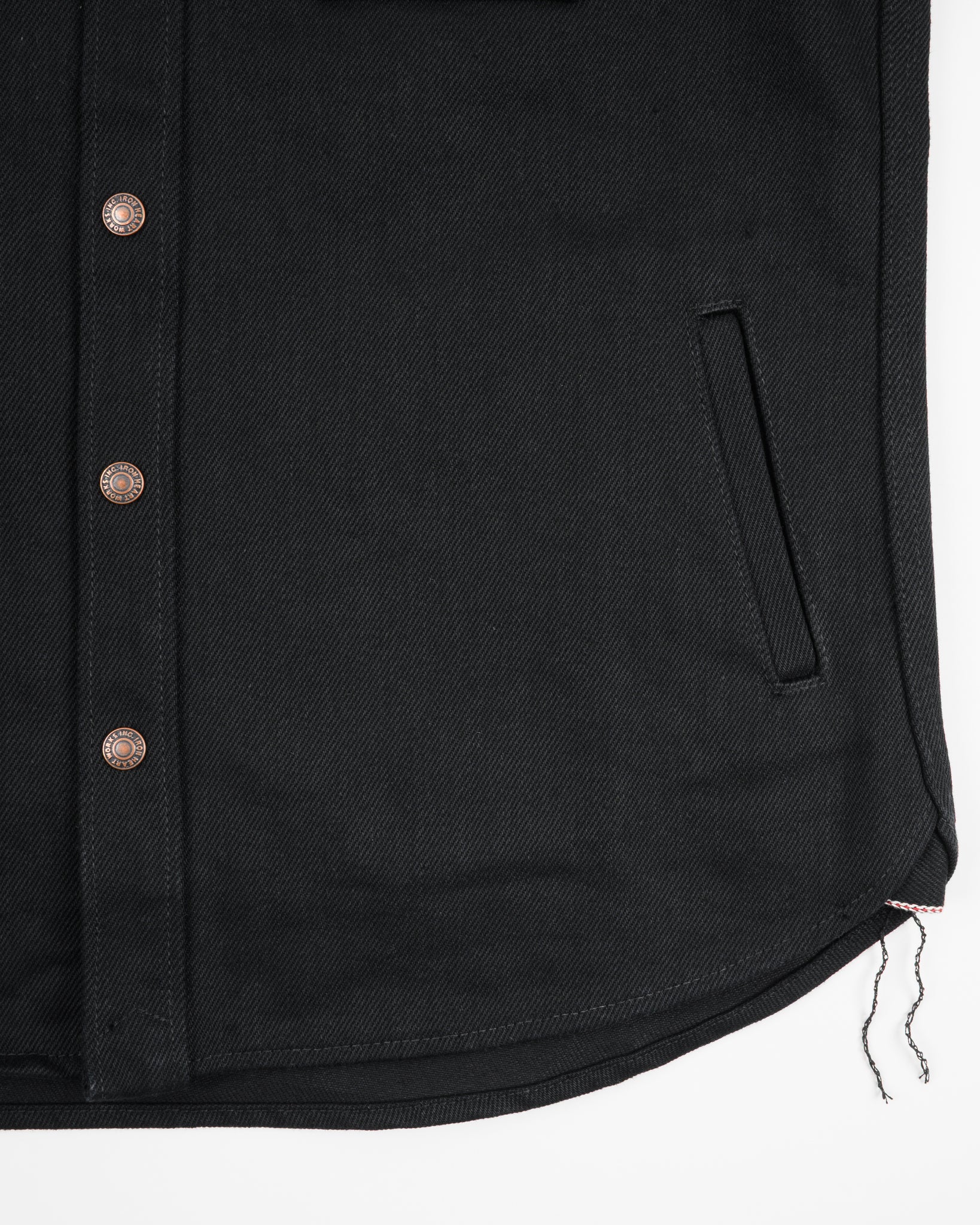 21oz Selvedge Denim CPO Work Shirt - "The UnTucked" - Superblack Non-Fade