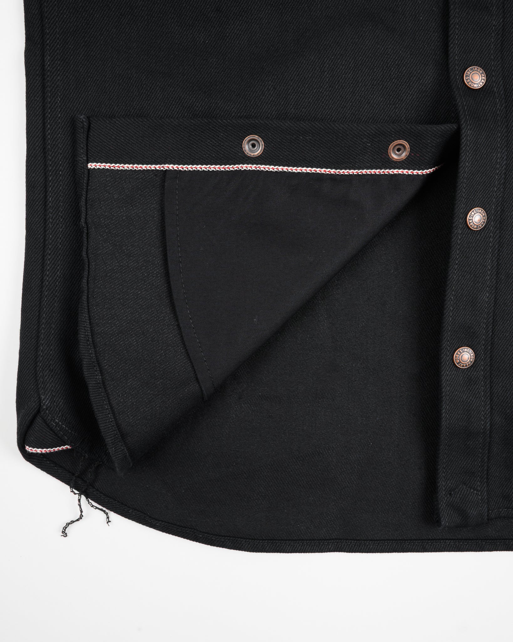 21oz Selvedge Denim CPO Work Shirt - "The UnTucked" - Superblack Non-Fade