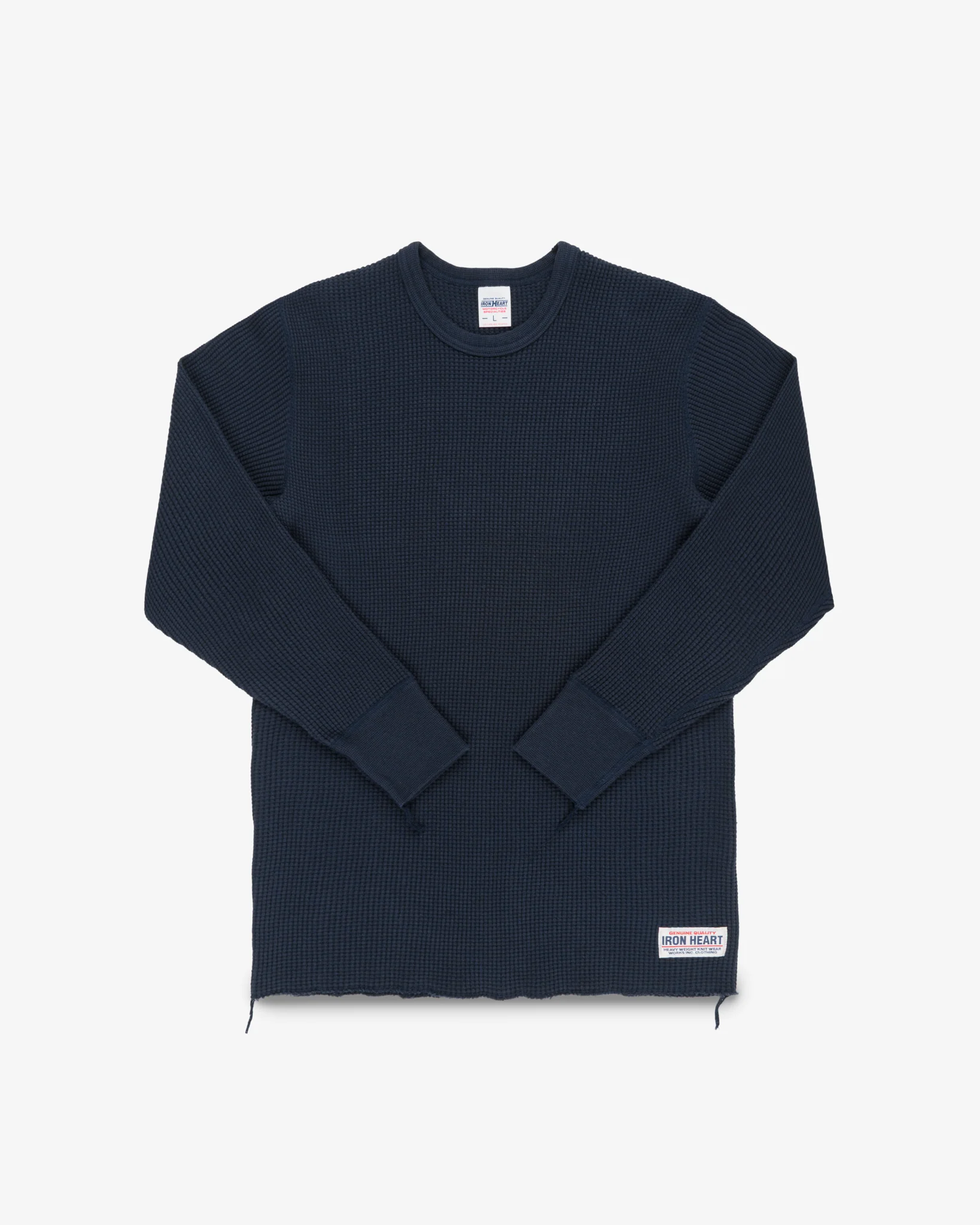 4669-waffle-knit-long-sleeved-crew-neck-thermal-top-navy-1.webp Waffle Knit Long Sleeved Crew Neck Thermal Top - Navy
