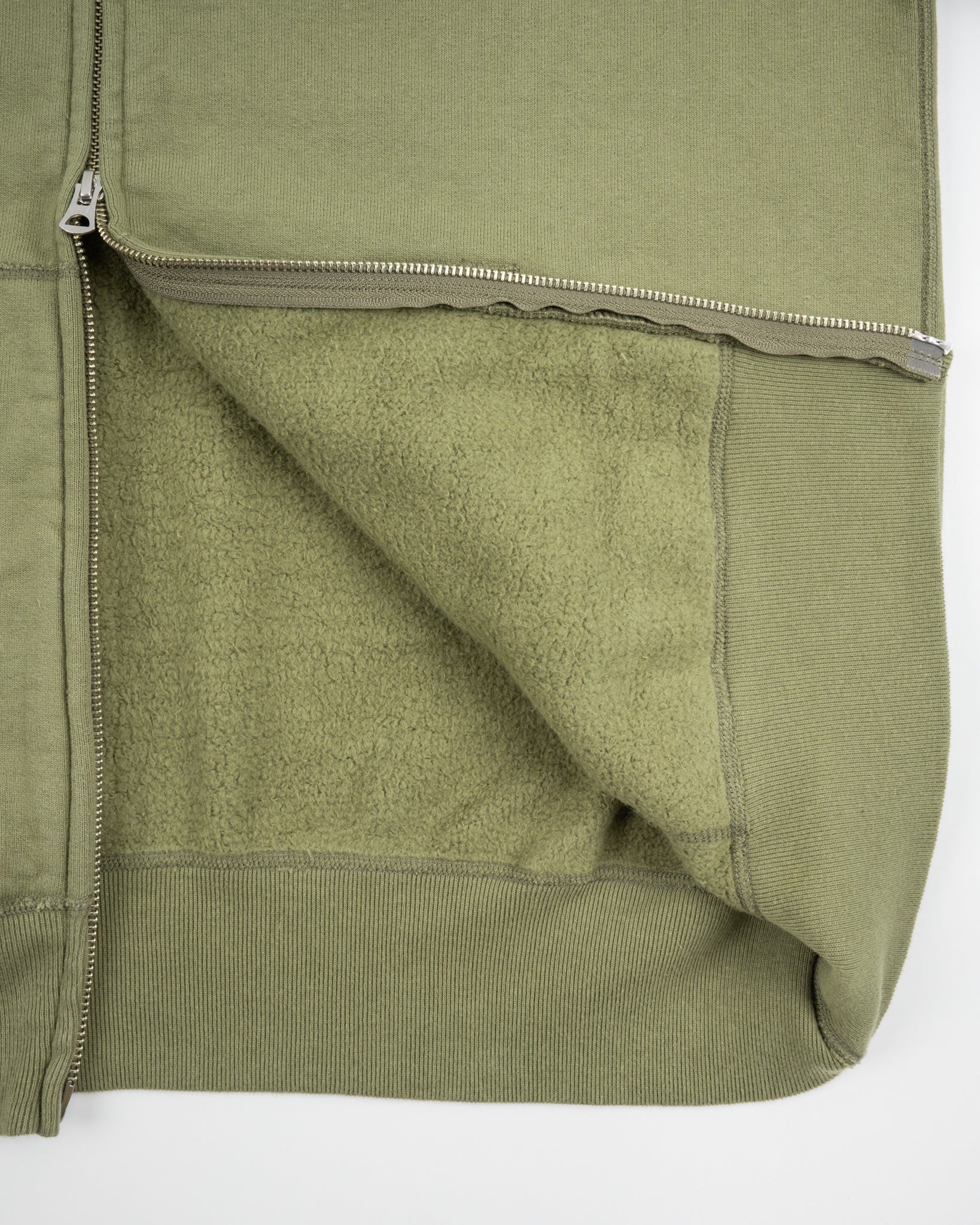 4784-14oz-ultra-heavyweight-loopwheel-cotton-zip-up-hoodie-olive-10.jpg 14oz Ultra Heavyweight Loopwheel Cotton Zip Up Hoodie - Olive
