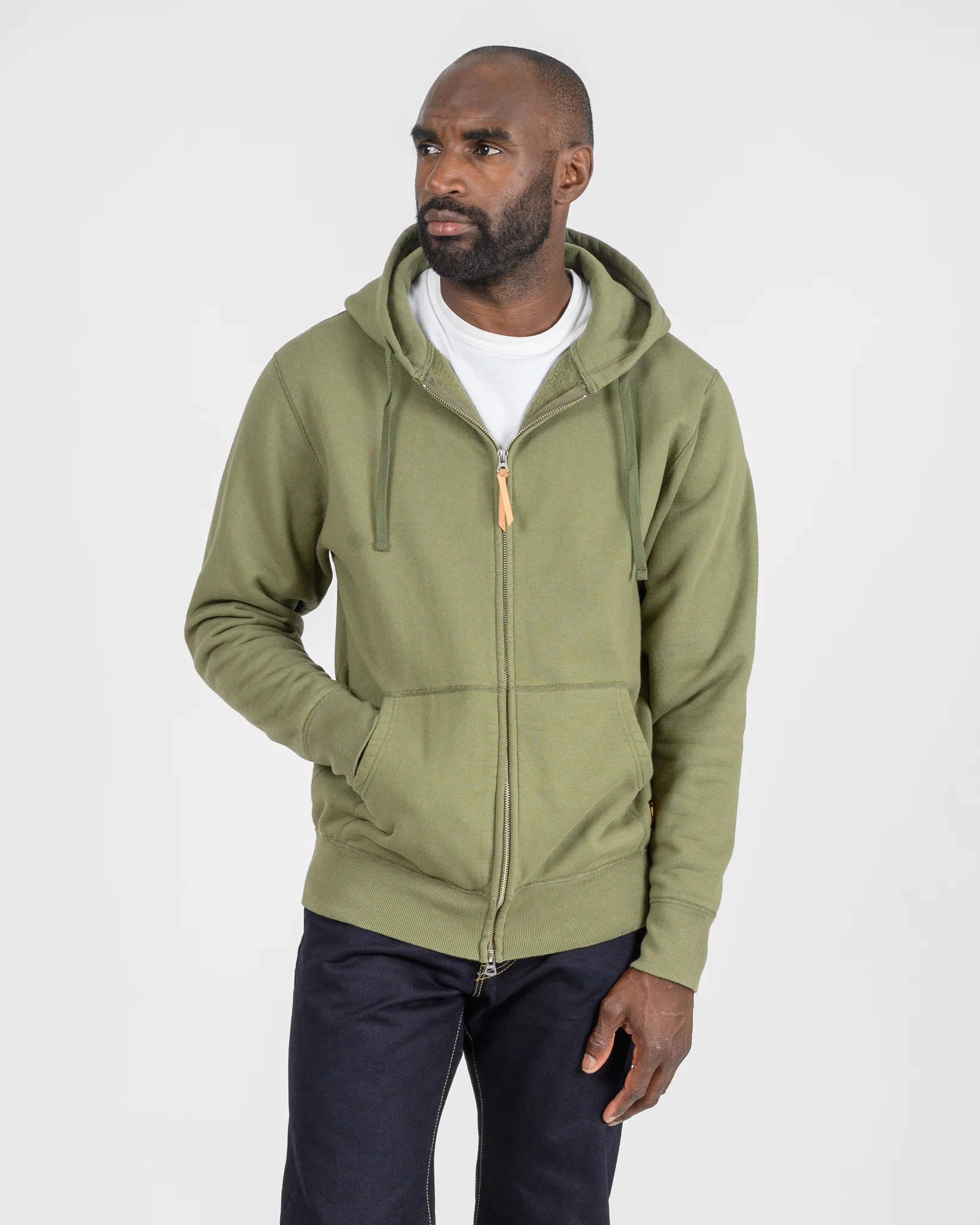 4784-14oz-ultra-heavyweight-loopwheel-cotton-zip-up-hoodie-olive-2.webp 14oz Ultra Heavyweight Loopwheel Cotton Zip Up Hoodie - Olive