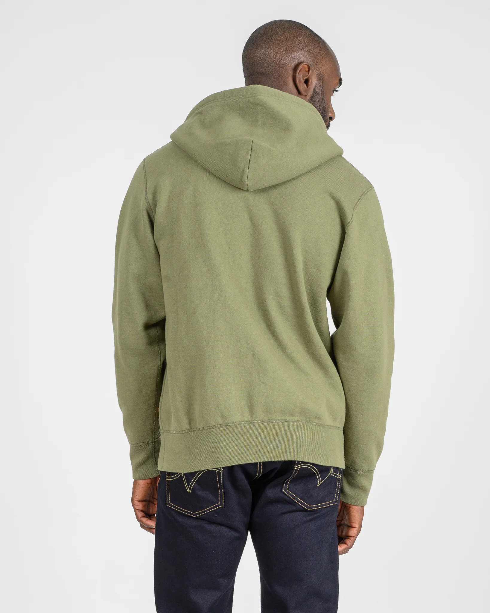 4784-14oz-ultra-heavyweight-loopwheel-cotton-zip-up-hoodie-olive-4.webp 14oz Ultra Heavyweight Loopwheel Cotton Zip Up Hoodie - Olive