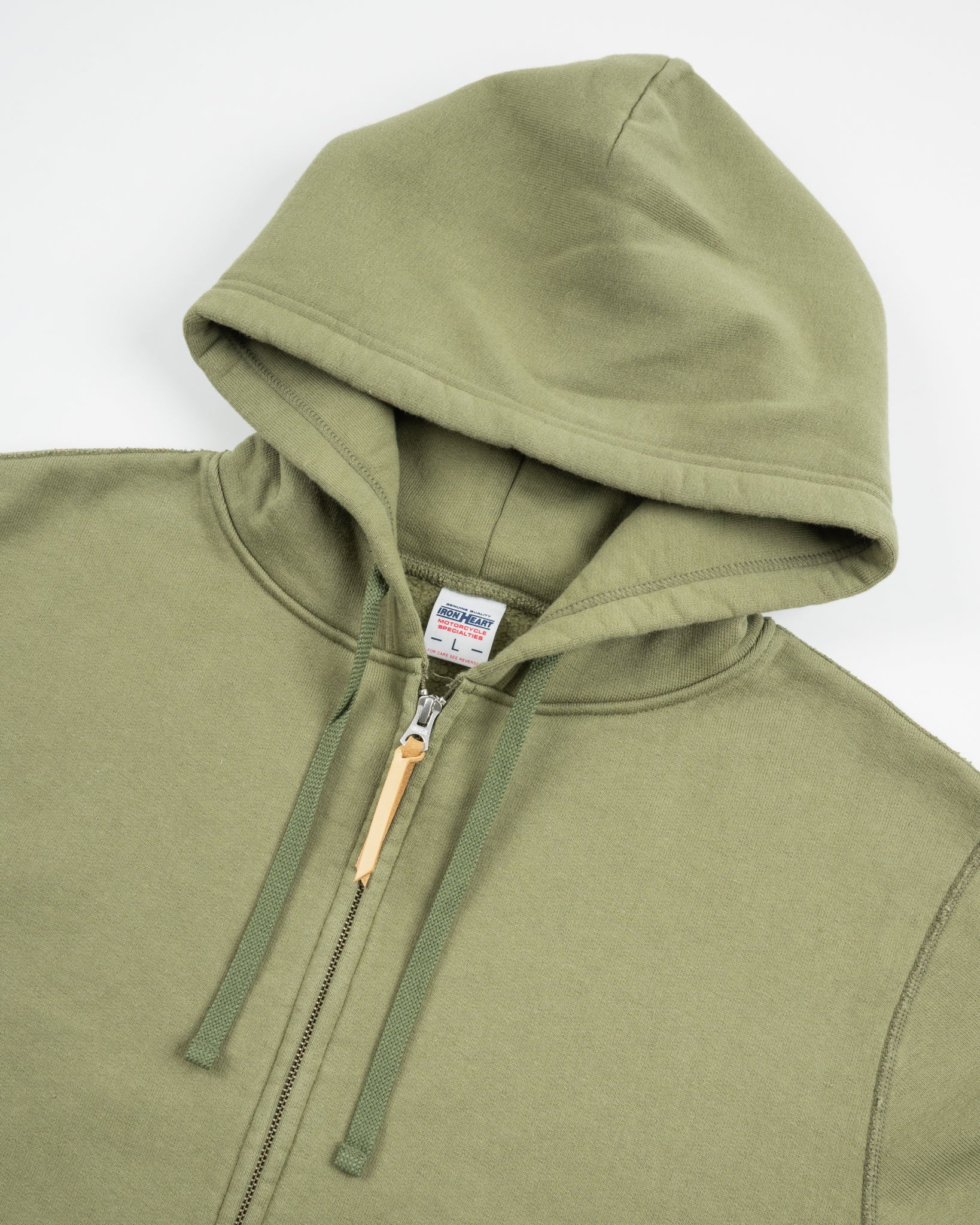 4784-14oz-ultra-heavyweight-loopwheel-cotton-zip-up-hoodie-olive-6.jpg 14oz Ultra Heavyweight Loopwheel Cotton Zip Up Hoodie - Olive