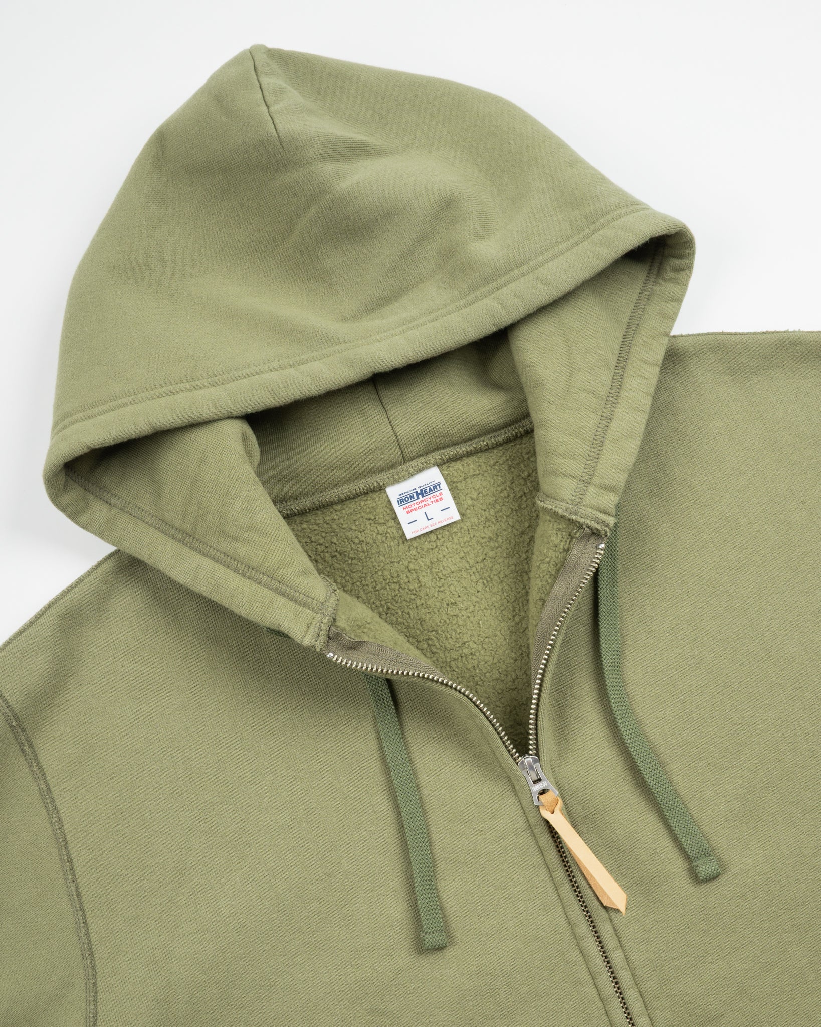 4784-14oz-ultra-heavyweight-loopwheel-cotton-zip-up-hoodie-olive-7.jpg 14oz Ultra Heavyweight Loopwheel Cotton Zip Up Hoodie - Olive