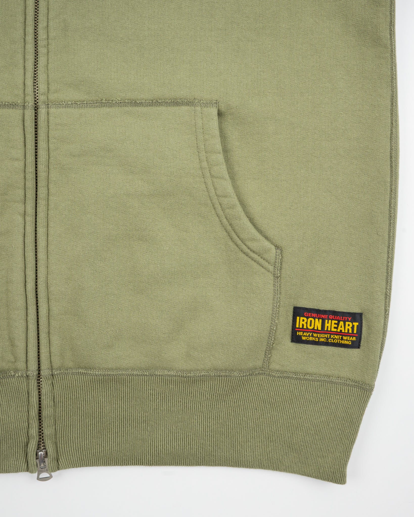 4784-14oz-ultra-heavyweight-loopwheel-cotton-zip-up-hoodie-olive-8.jpg 14oz Ultra Heavyweight Loopwheel Cotton Zip Up Hoodie - Olive